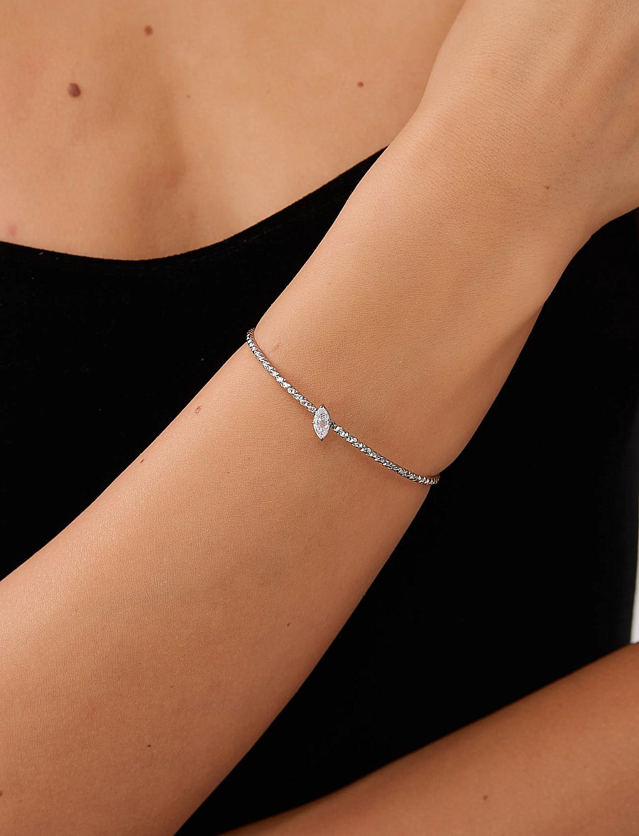 By Jolima - Como mini bangle crystal gold - armreifen - silver - 0