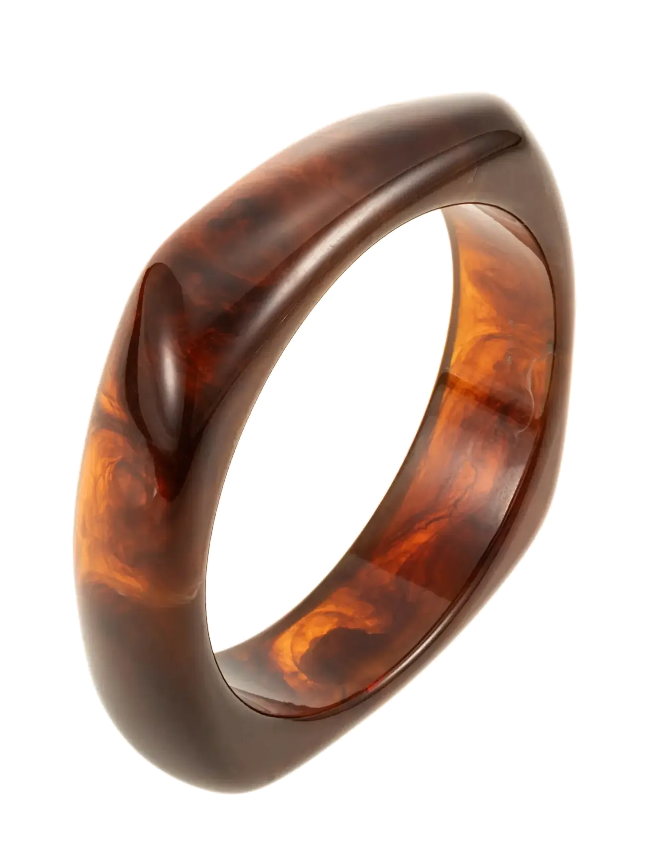 Resin bangle large black - BROWN