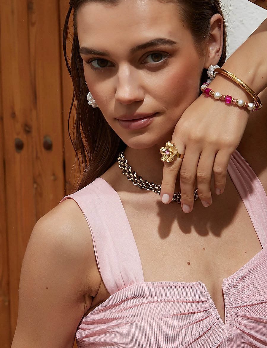 By Jolima - Pink elastic bracelet - konfirmation - pink - 2