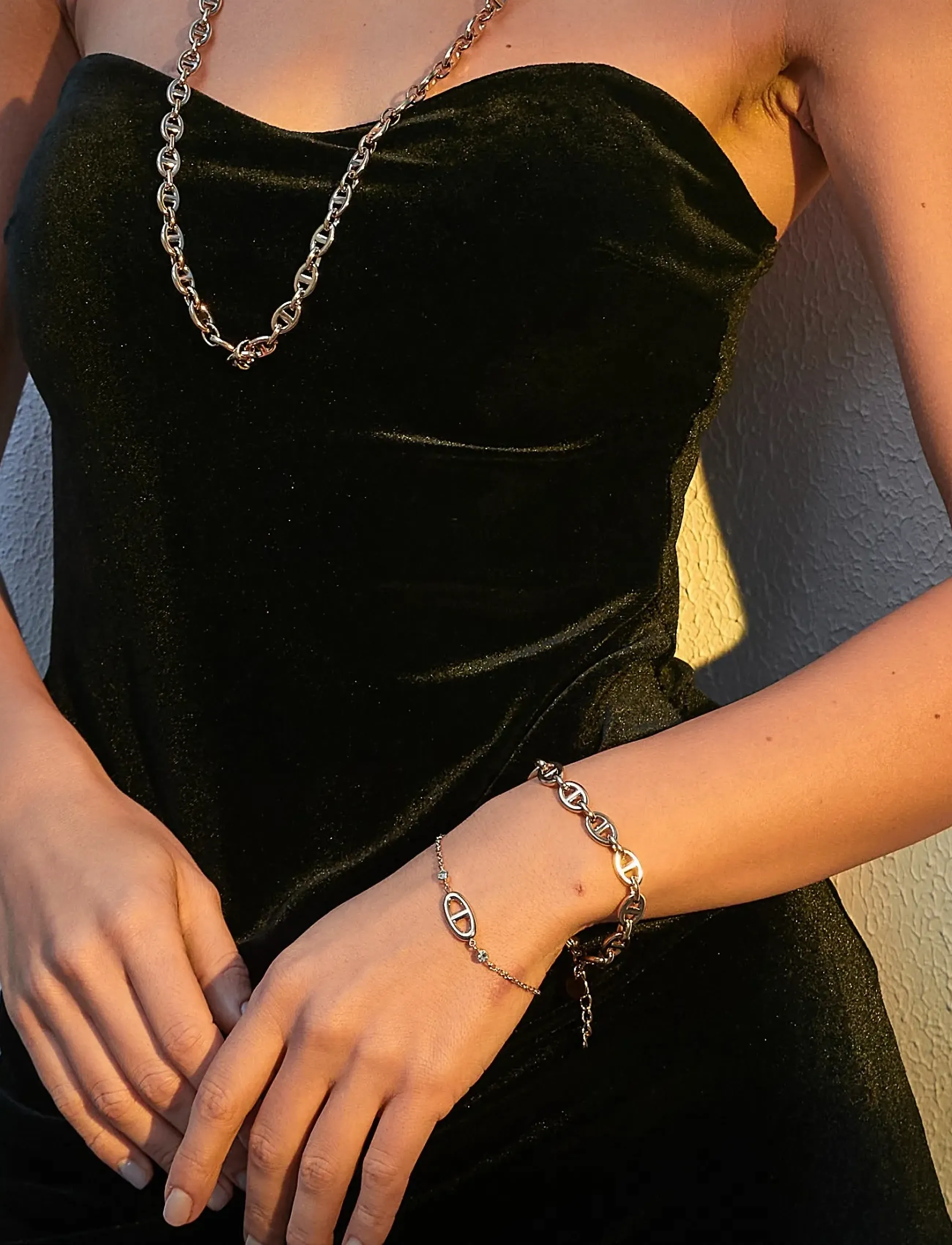 By Jolima Celine With Small Crystal, One Size 21 cm, Bracelets, Gold - Chain Frauen
