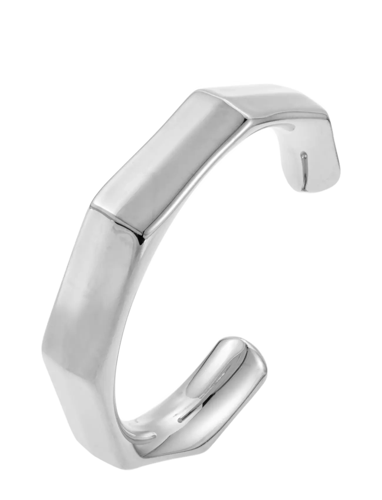By Jolima Edgy c shape bangle - By Jolima - STEEL / silver
