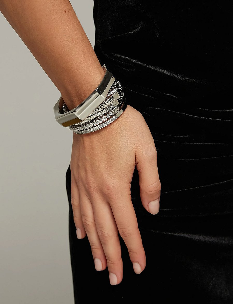 By Jolima - Edgy c shape bangle - bangles-armband - steel - 5