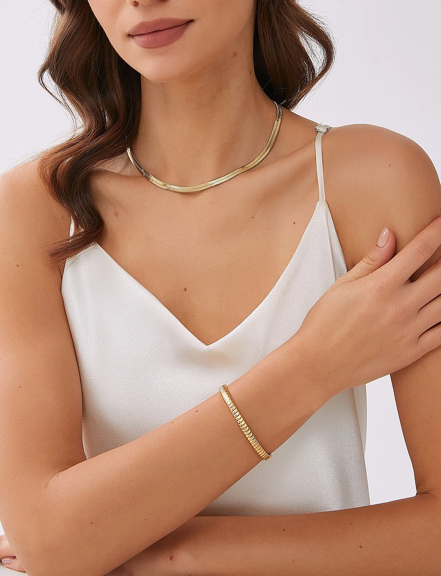 By Jolima - Swirl bangle - armreifen - gold - 3