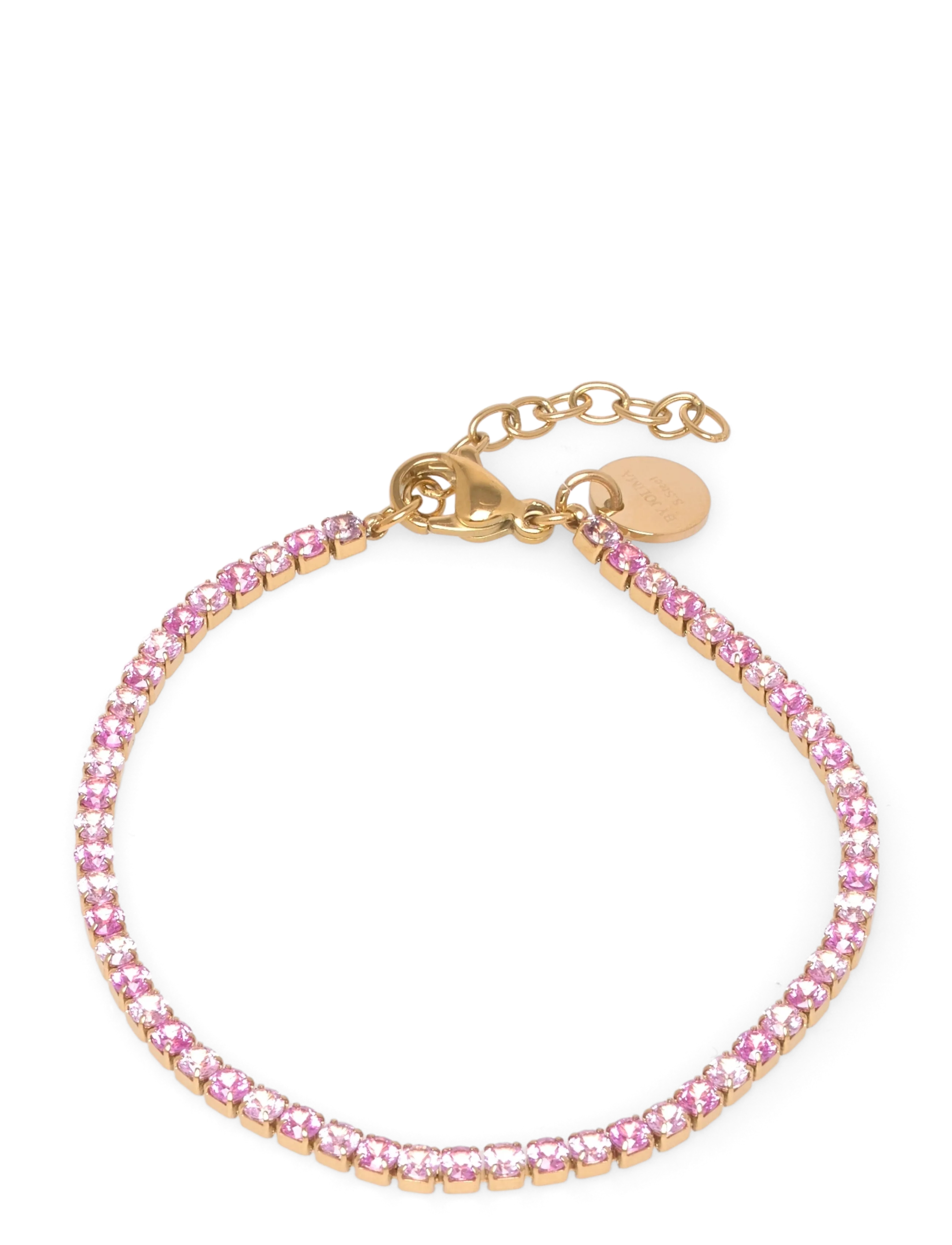 By Jolima Celine Tennisbracelet, One Size 18 cm, Bracelets, Rosa - Chain Frauen