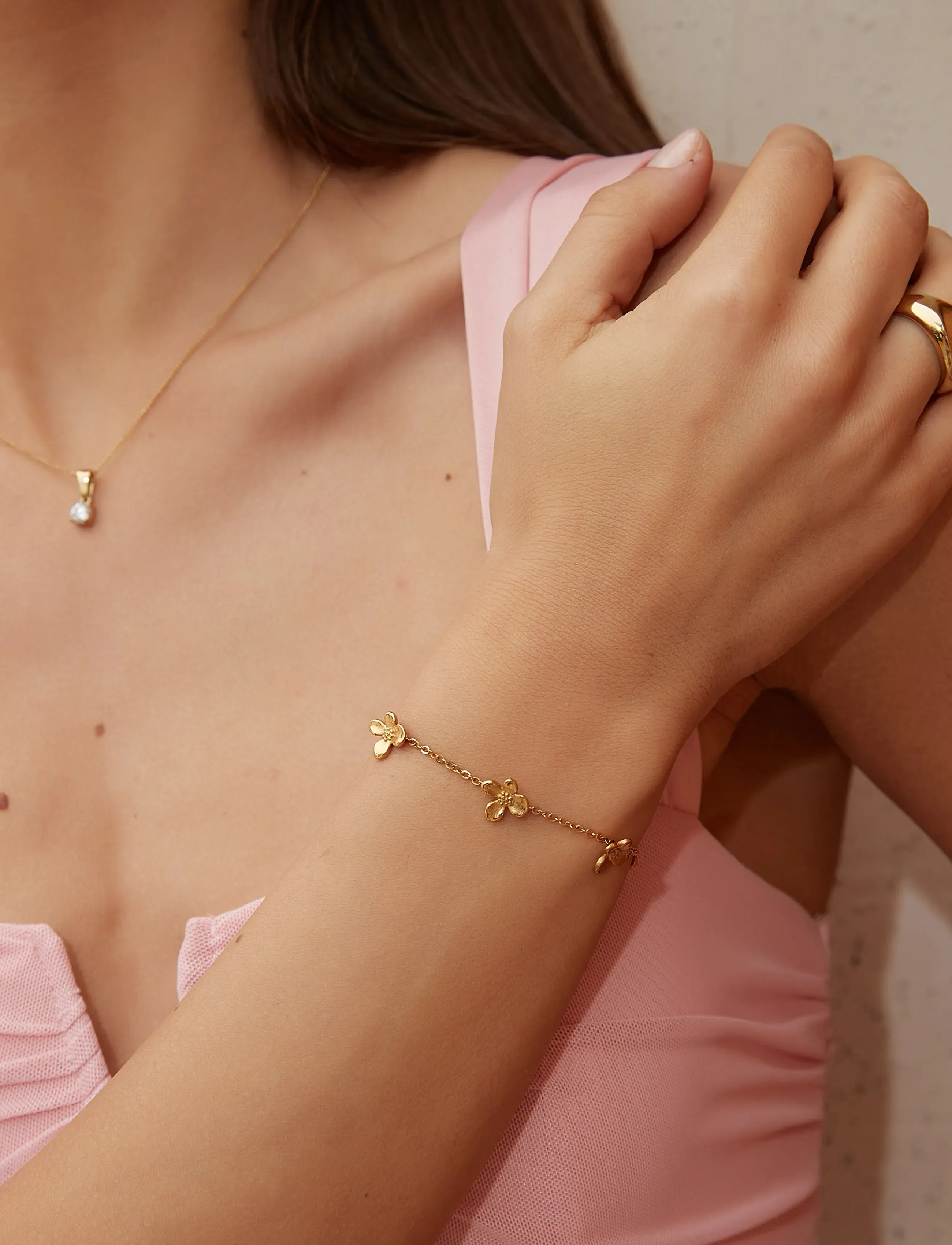 By Jolima Rosie Multi Bracelet, One Size 18, Gold, Armbånd > Kædearmbånd, Dame
