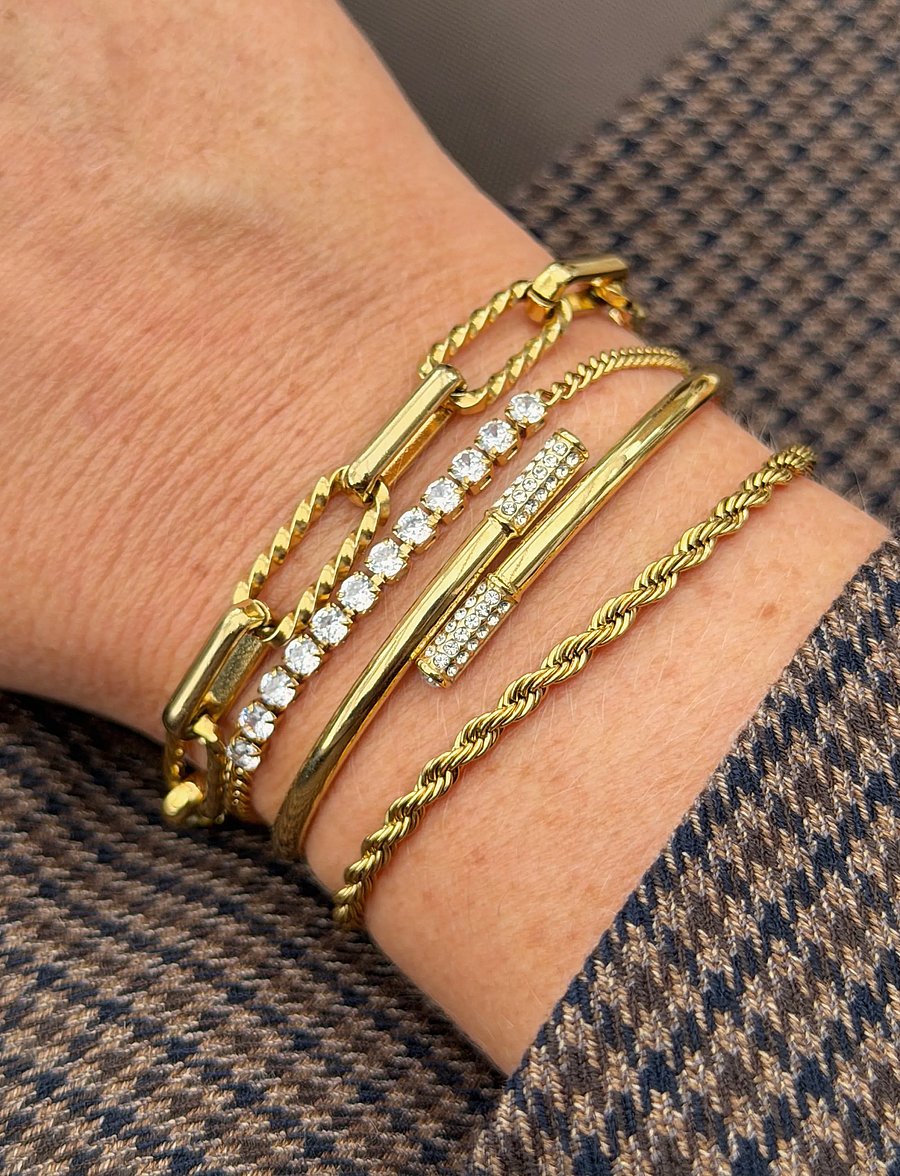By Jolima - Stella chain bracelet - kedjearmband - gold - 2