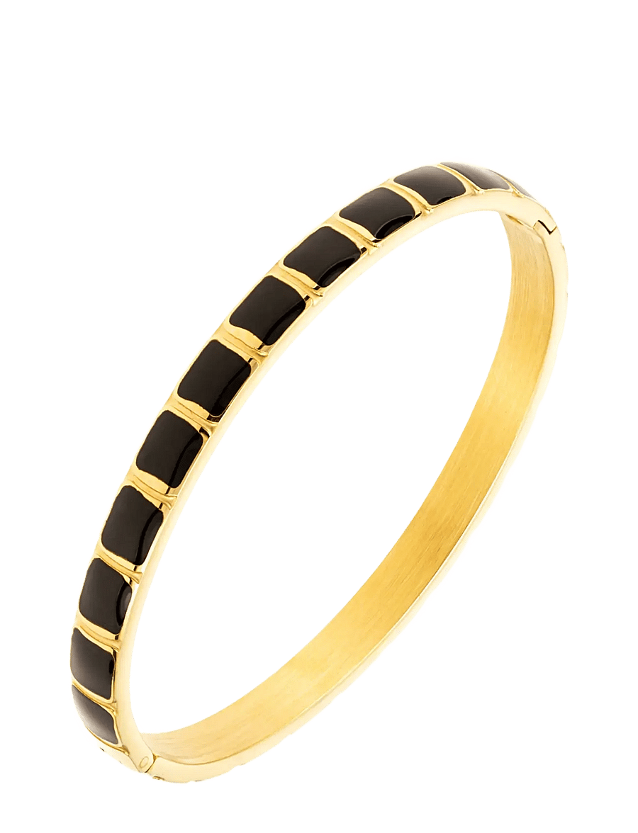 By Jolima - Avenue bangle black - armreifen - gold - 0