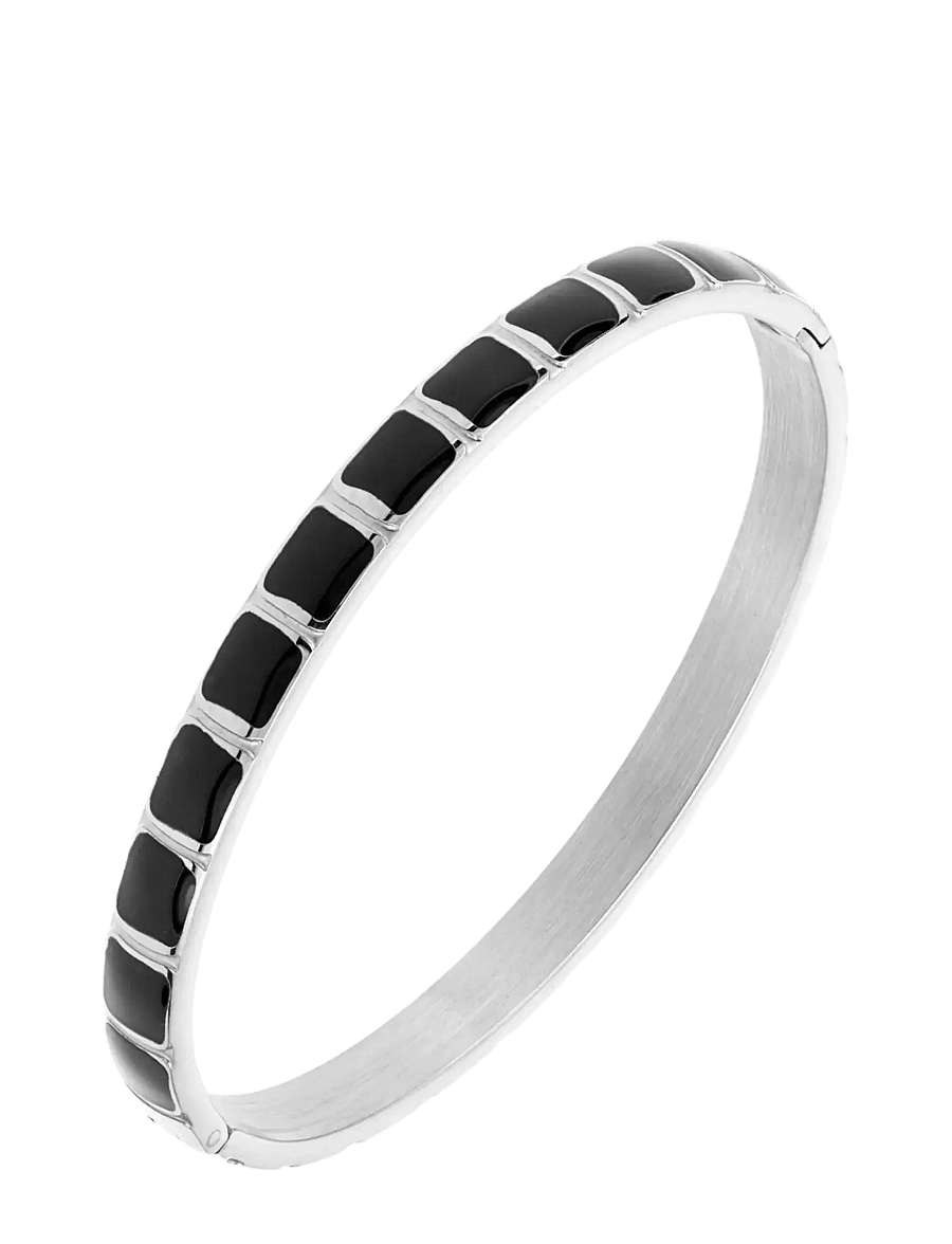 By Jolima - Avenue bangle black - bangles - silver - 1
