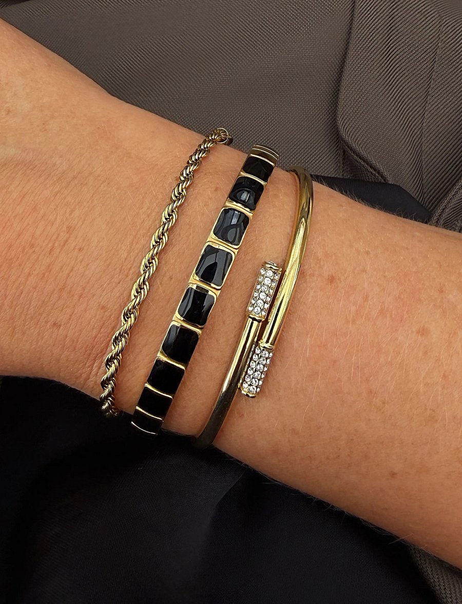 By Jolima - Twist bangle crystal - bangles-armband - gold - 0