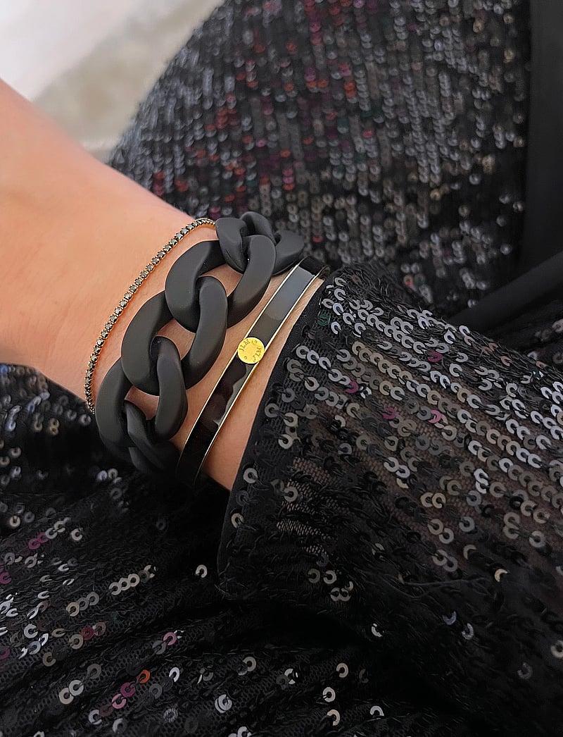 By Jolima - Palermo bangle - bangles - black enamel/gold - 0
