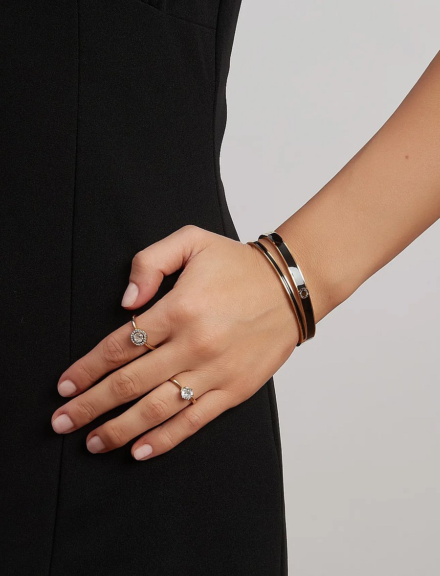 By Jolima - Palermo bangle - konfirmatsioon - black enamel/gold - 0