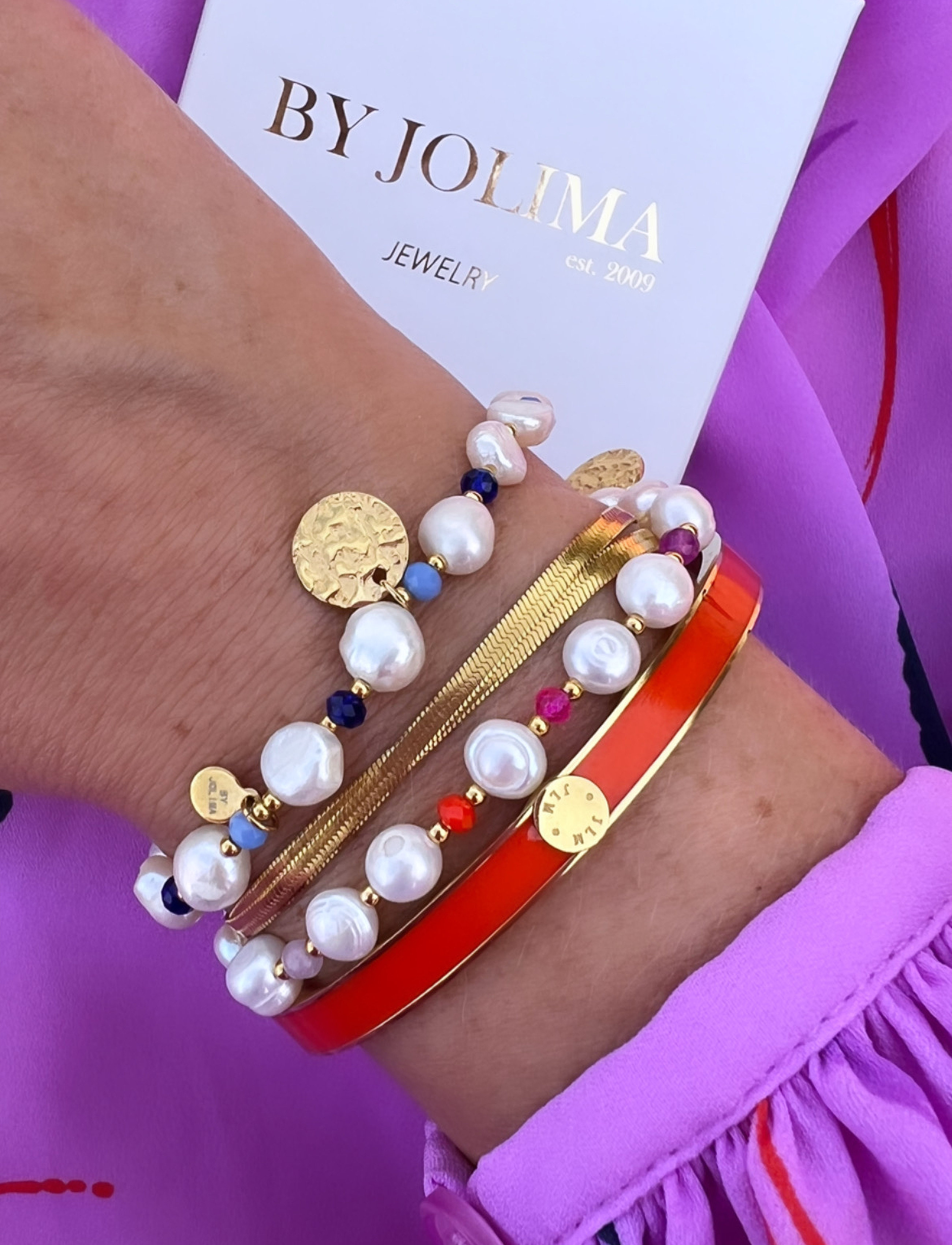 By Jolima - Palermo Bangle - peoriided outlet-hindadega - orange - 3