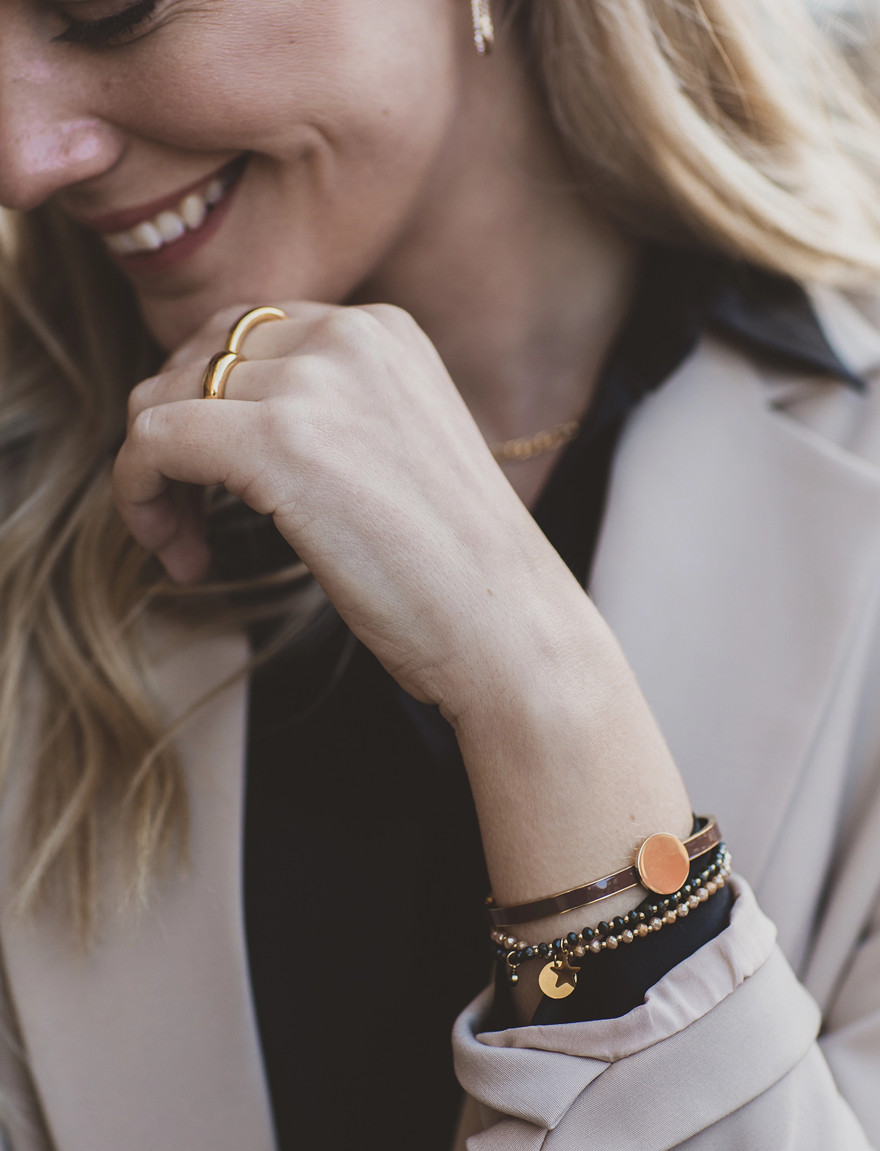 By Jolima - Poppy bracelet, brown - gold - 1