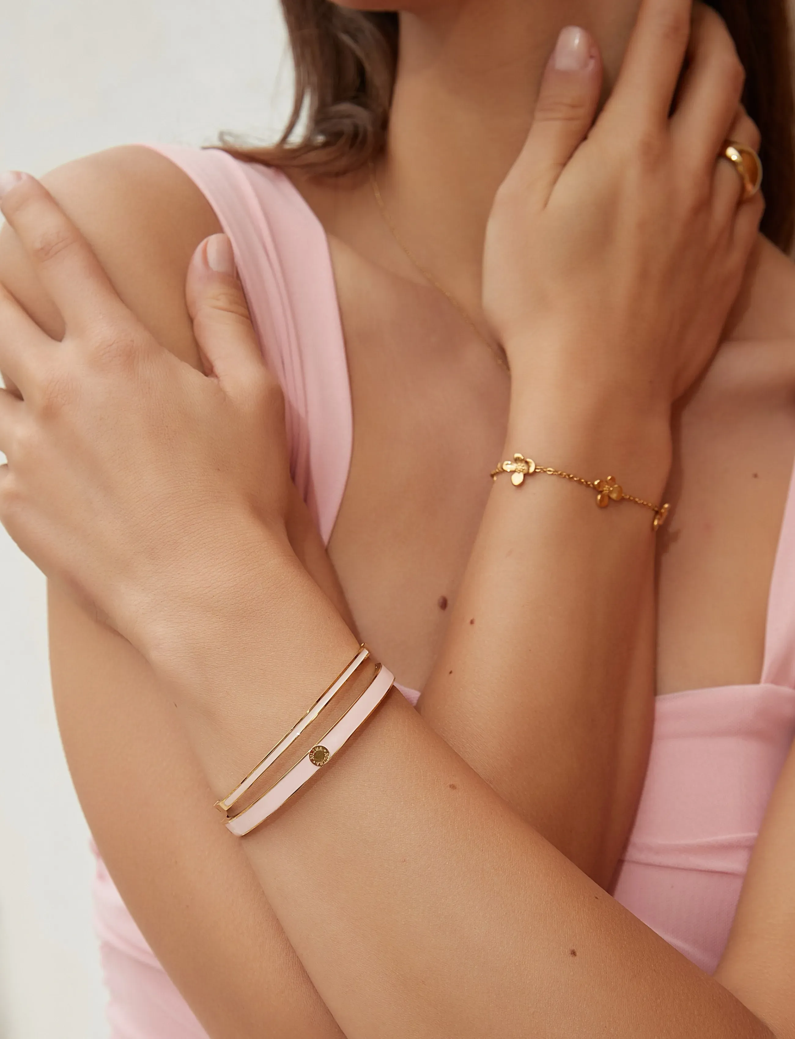 By Jolima Poppy Mini Bangle, One Size 6 cm, Bracelets, Rosa - Bangles, Frauen