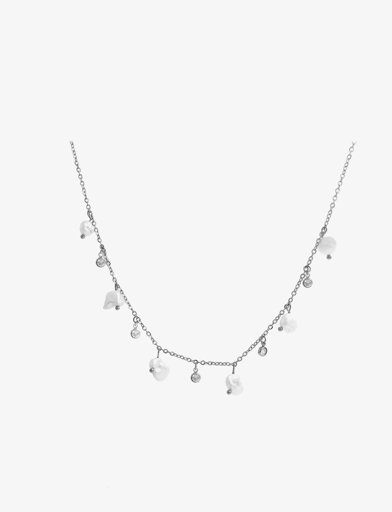 By Jolima - Fabienne pearl necklace, steel - silver - 0
