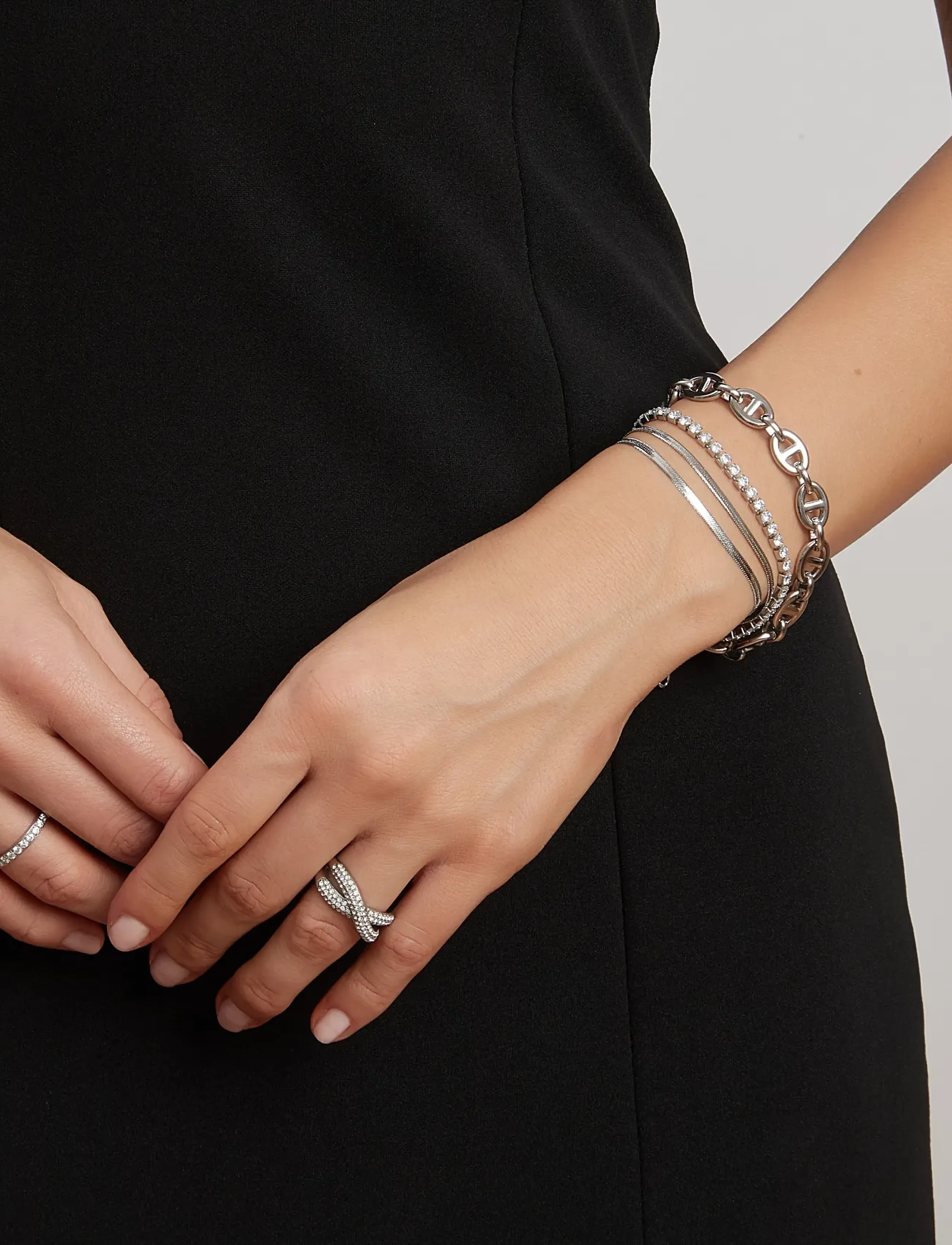 By Jolima Celine Tennisbracelet, One Size, Bracelets, Silber - Chain Frauen