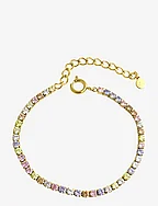 Celine tennisbracelet - GOLD/PASTEL