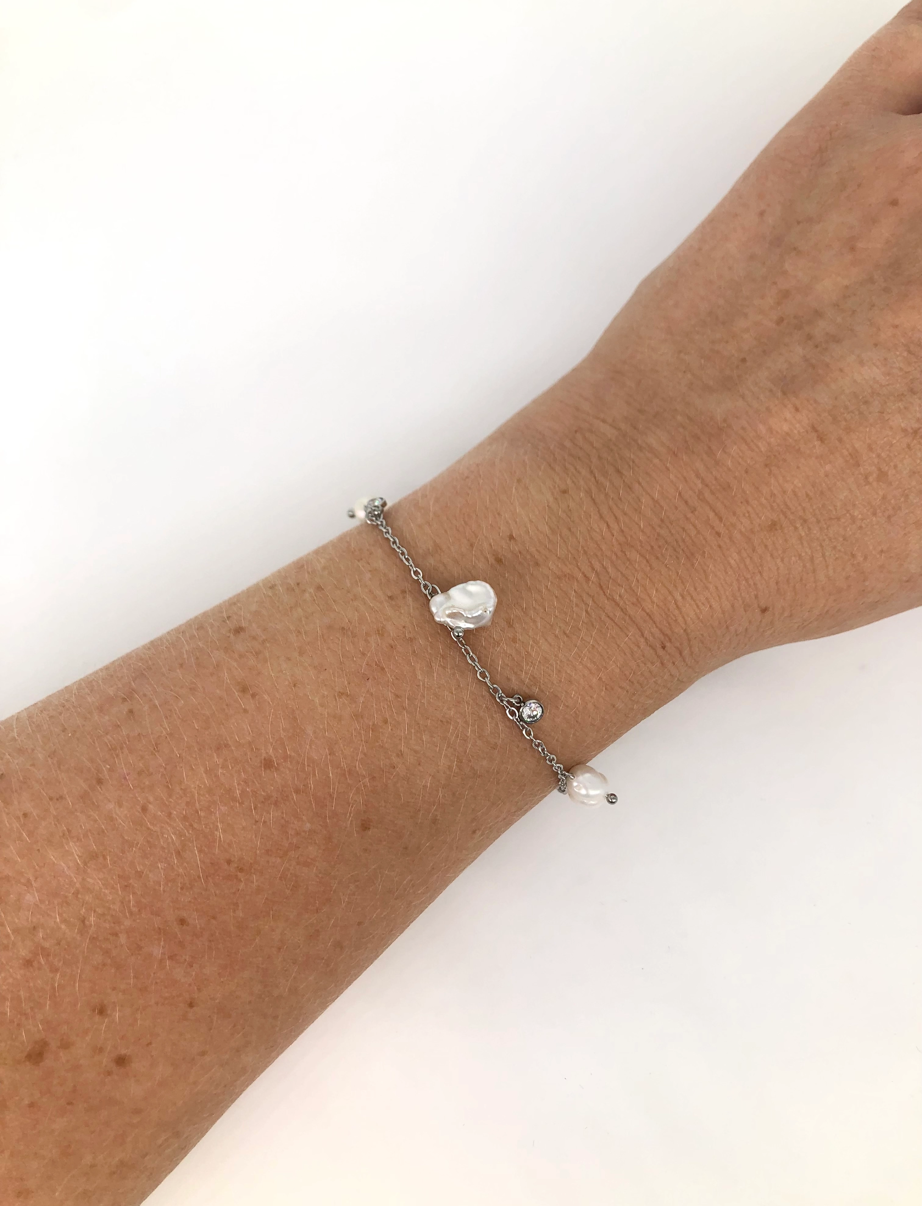 By Jolima - Fabienne pearl bracelet, gold - silver - 1