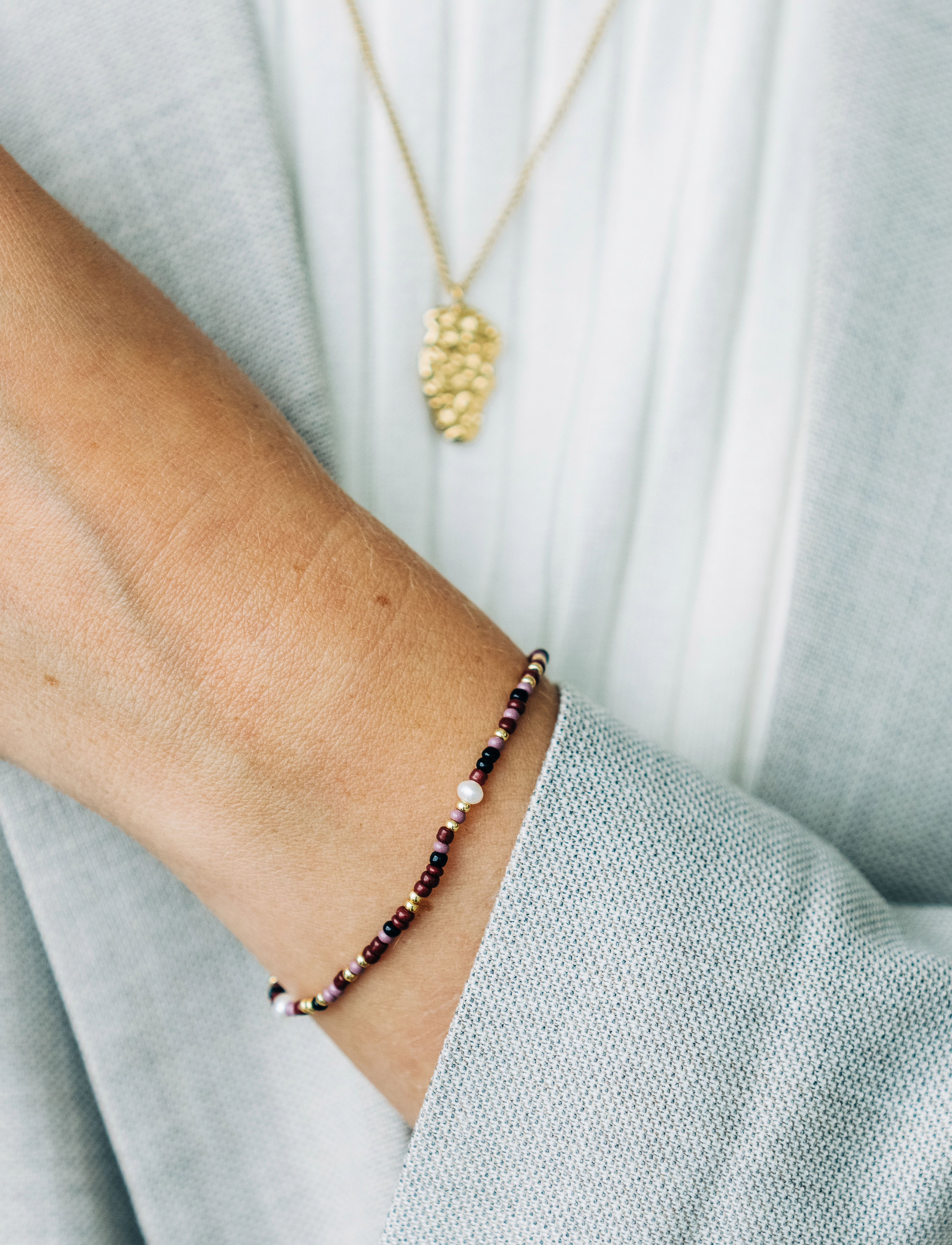 By Jolima - Nellie brown mix bracelet - gold - 1