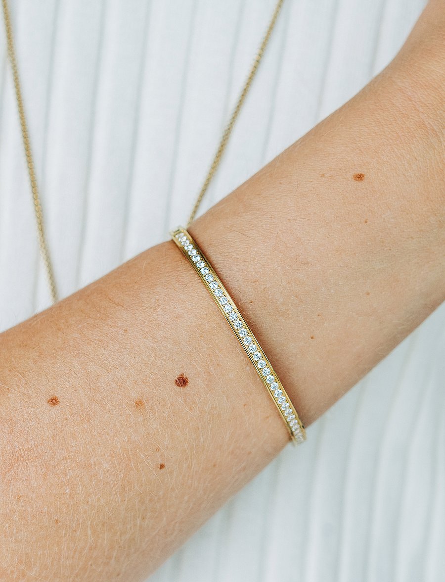 By Jolima - Celine crystal bangle - armreifen - clear/gold - 0