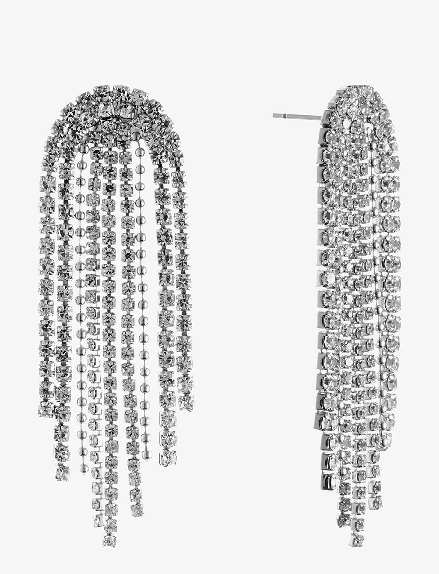By Jolima - Cabana crystal earring - statement-ohrringe - silver - 1