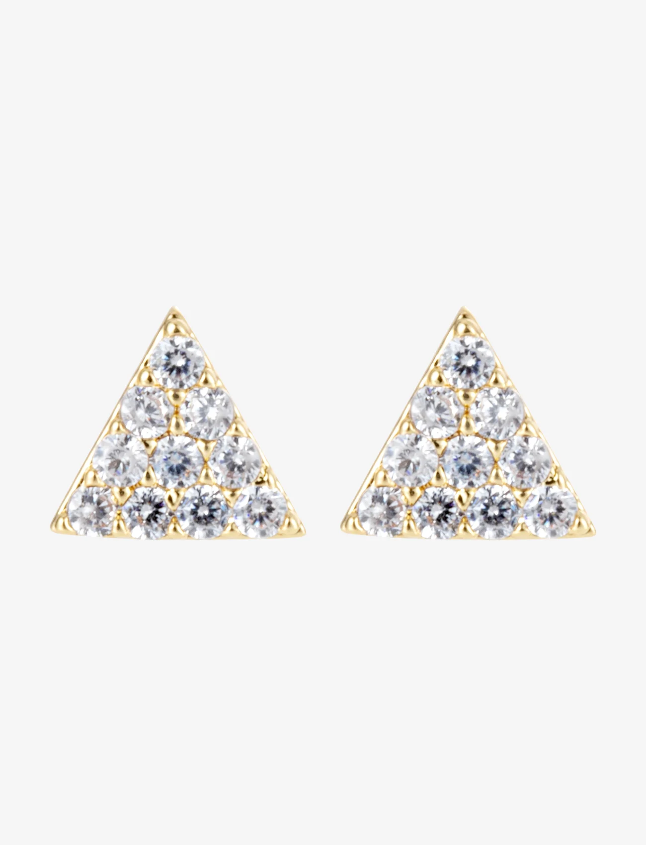 By Jolima - Triangle Crystal Earring - nappikorvakorut - gold - 0