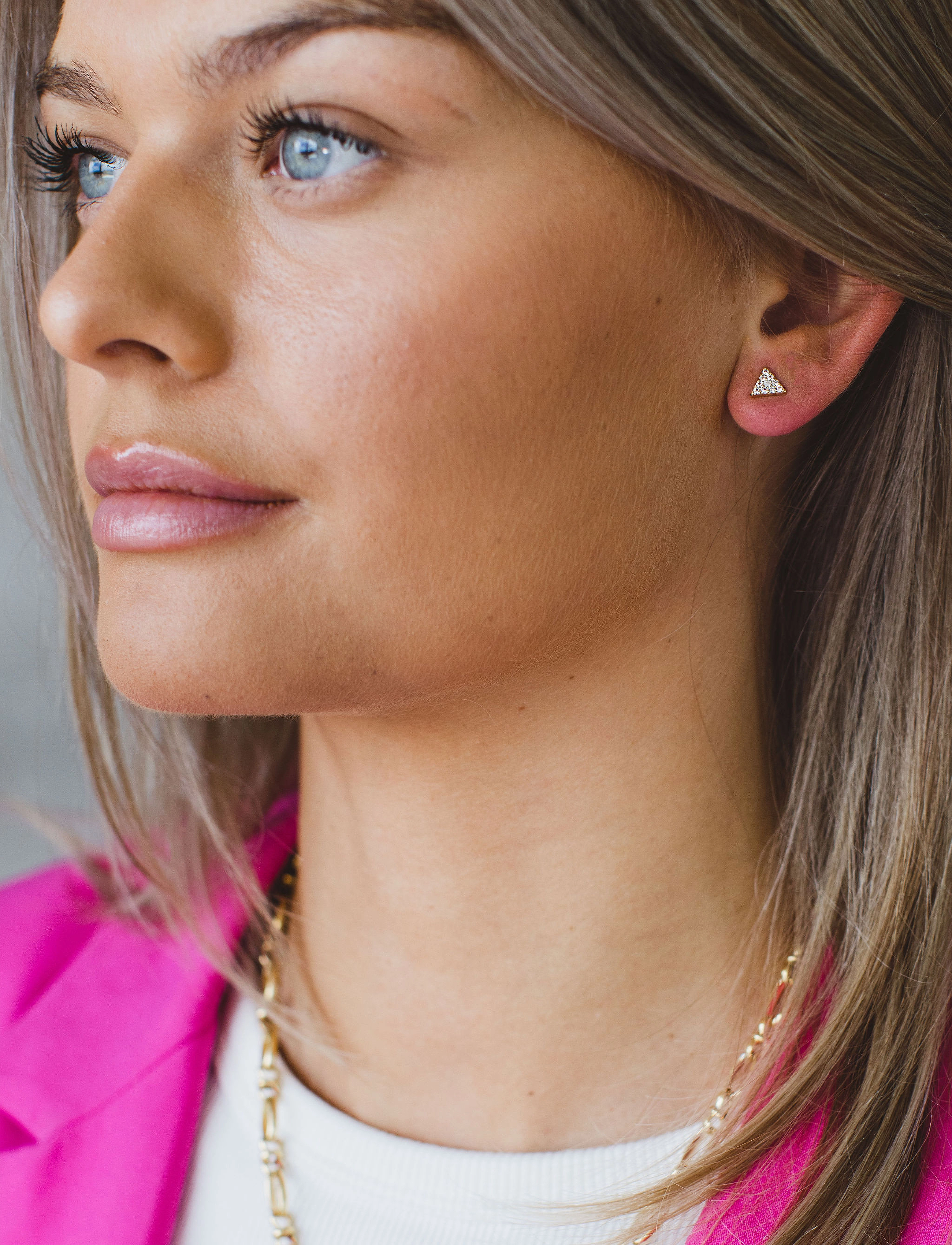By Jolima - Triangle Crystal Earring - gold - 1