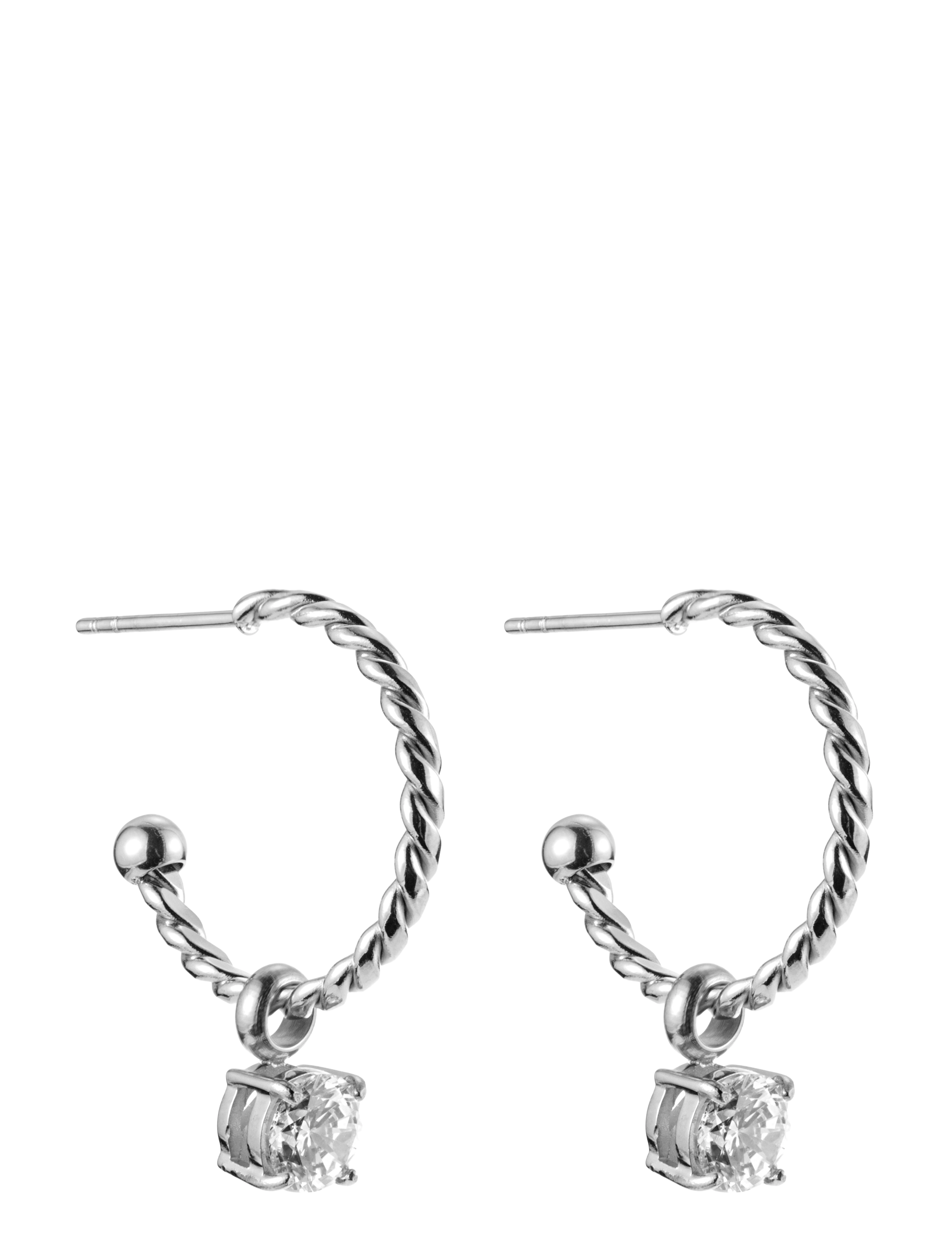 By Jolima - Twist crystal hoop , 20 mm green gold - silver - 0