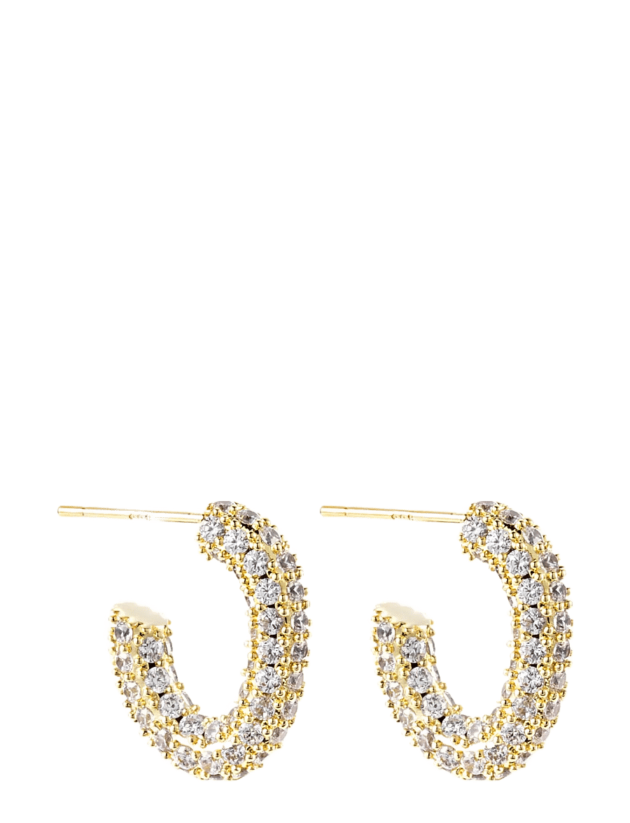 By Jolima - Monaco pavé hoops 13 mm - gold - 0