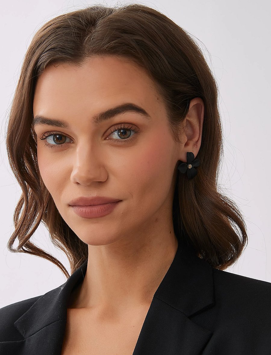 By Jolima - Lilly flower earring, black - ohrstecker - black - 3