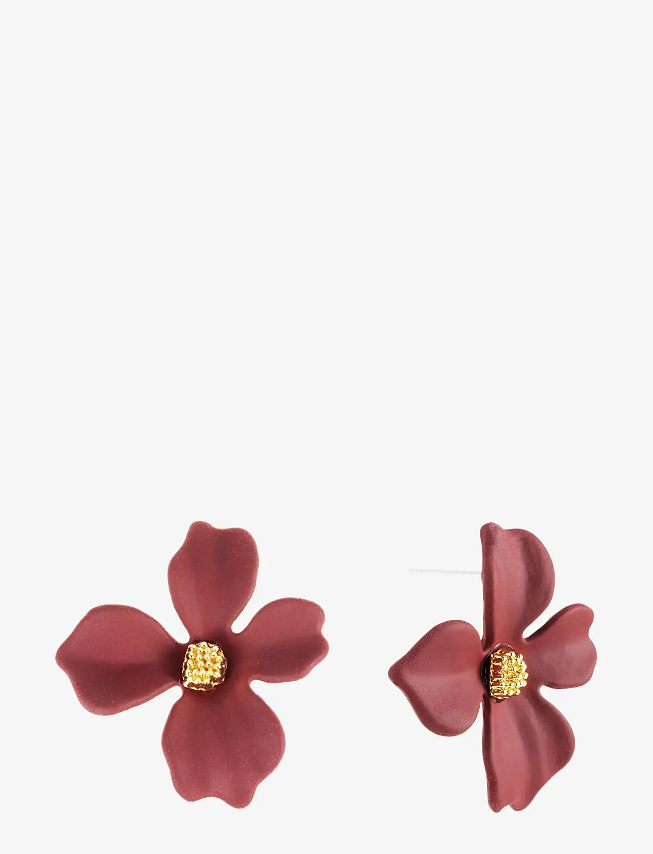 By Jolima - Lilly flower earring - stud earrings - brown/wine - 1