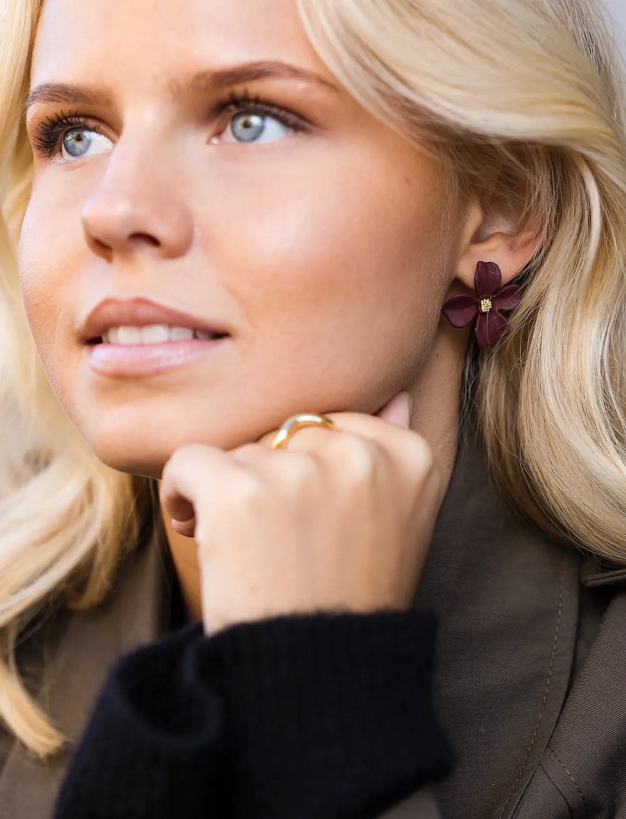 By Jolima - Lilly earring - stud earrings - brown/wine - 3