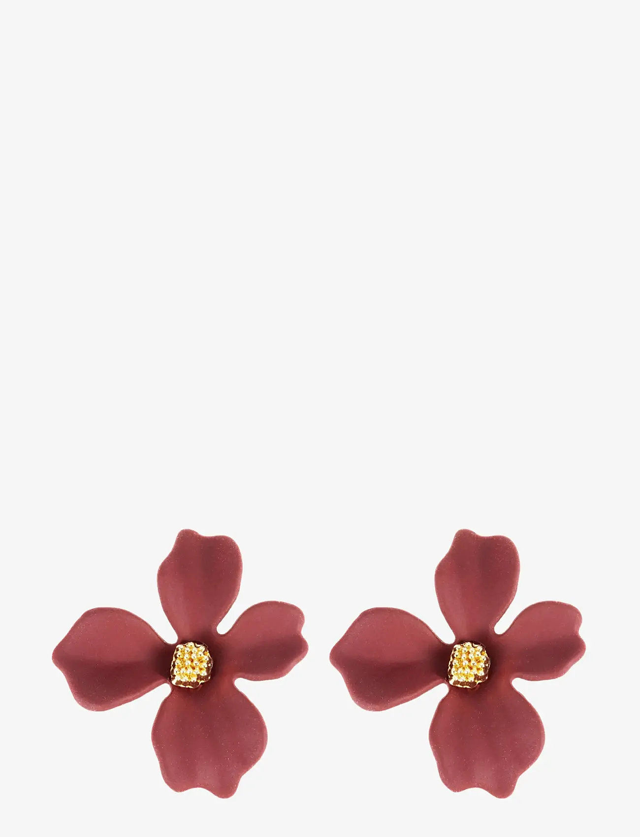By Jolima - Lilly flower earring - stud earrings - brown/wine - 2