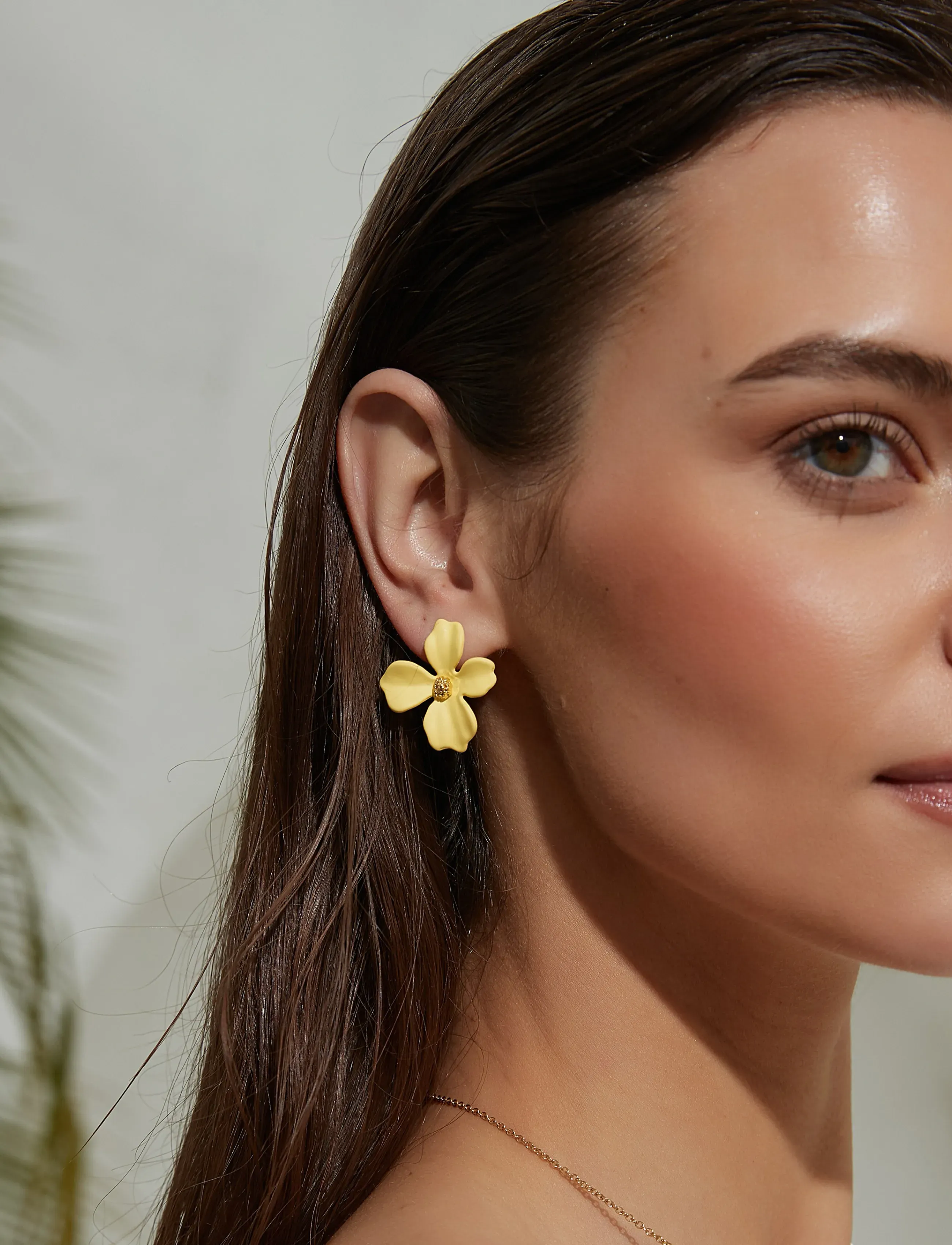 By Jolima Lilly Flower Earring, One Size, Earrings, Gelb - Studs, Frauen