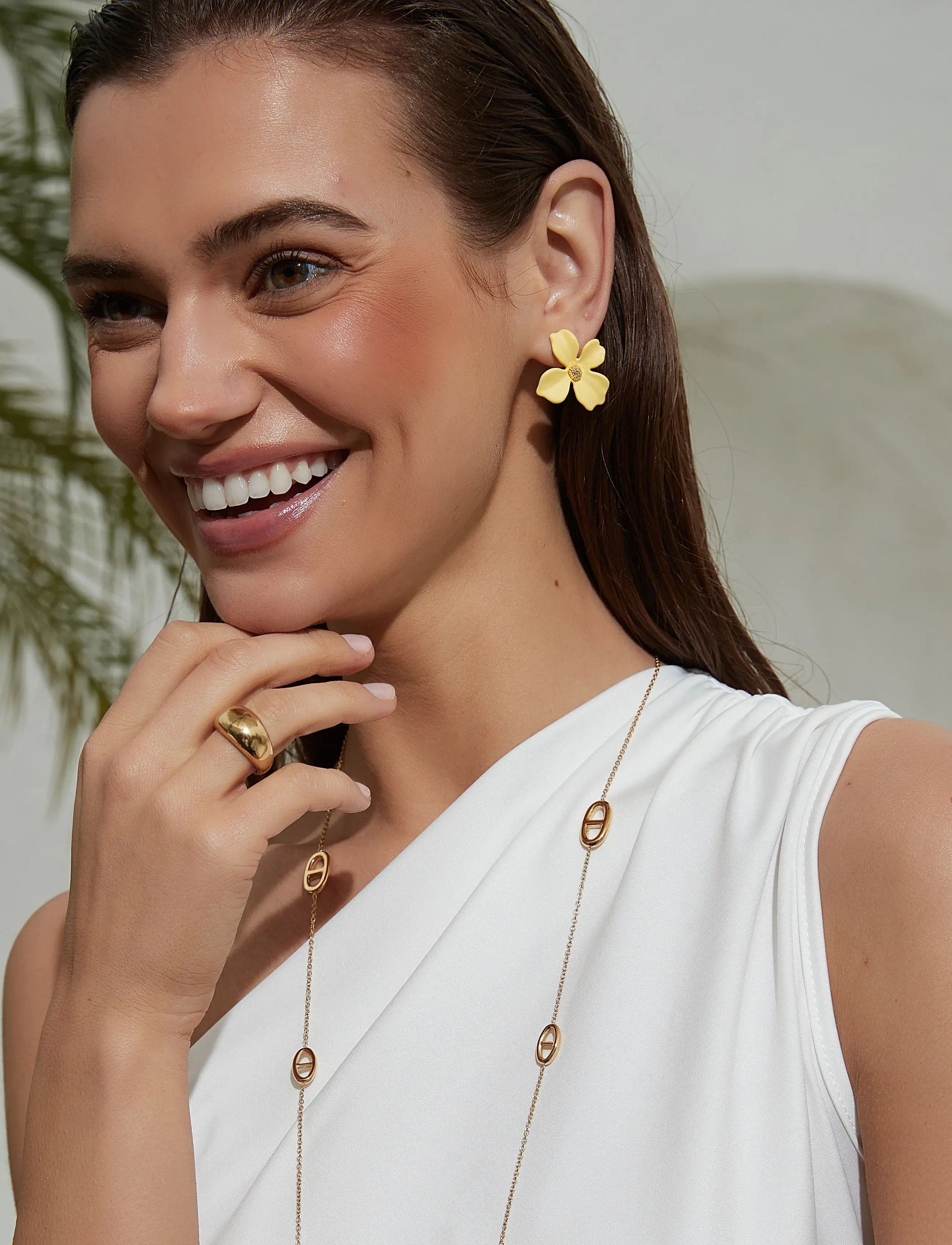 By Jolima - Lilly earring - studs örhängen - yellow - 2
