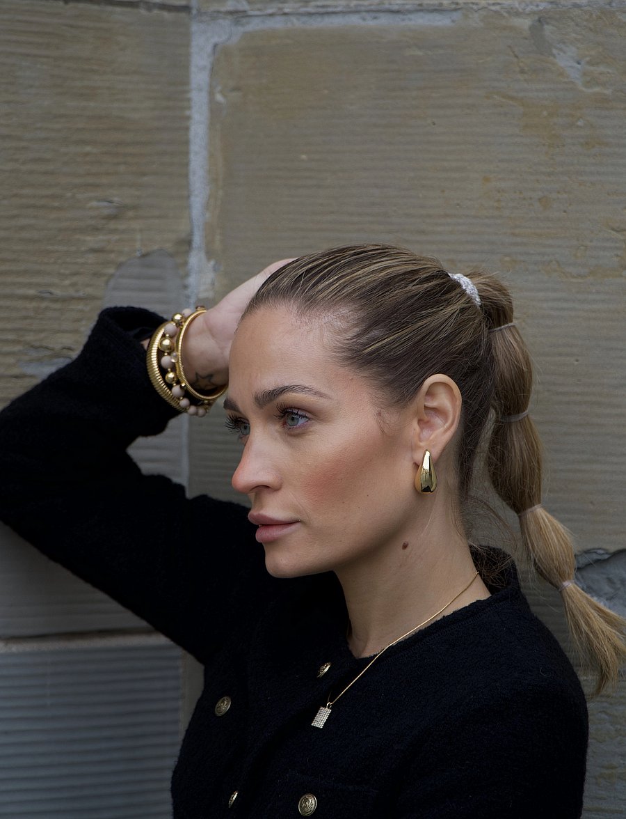By Jolima - Drop earring - stud earrings - gold - 2