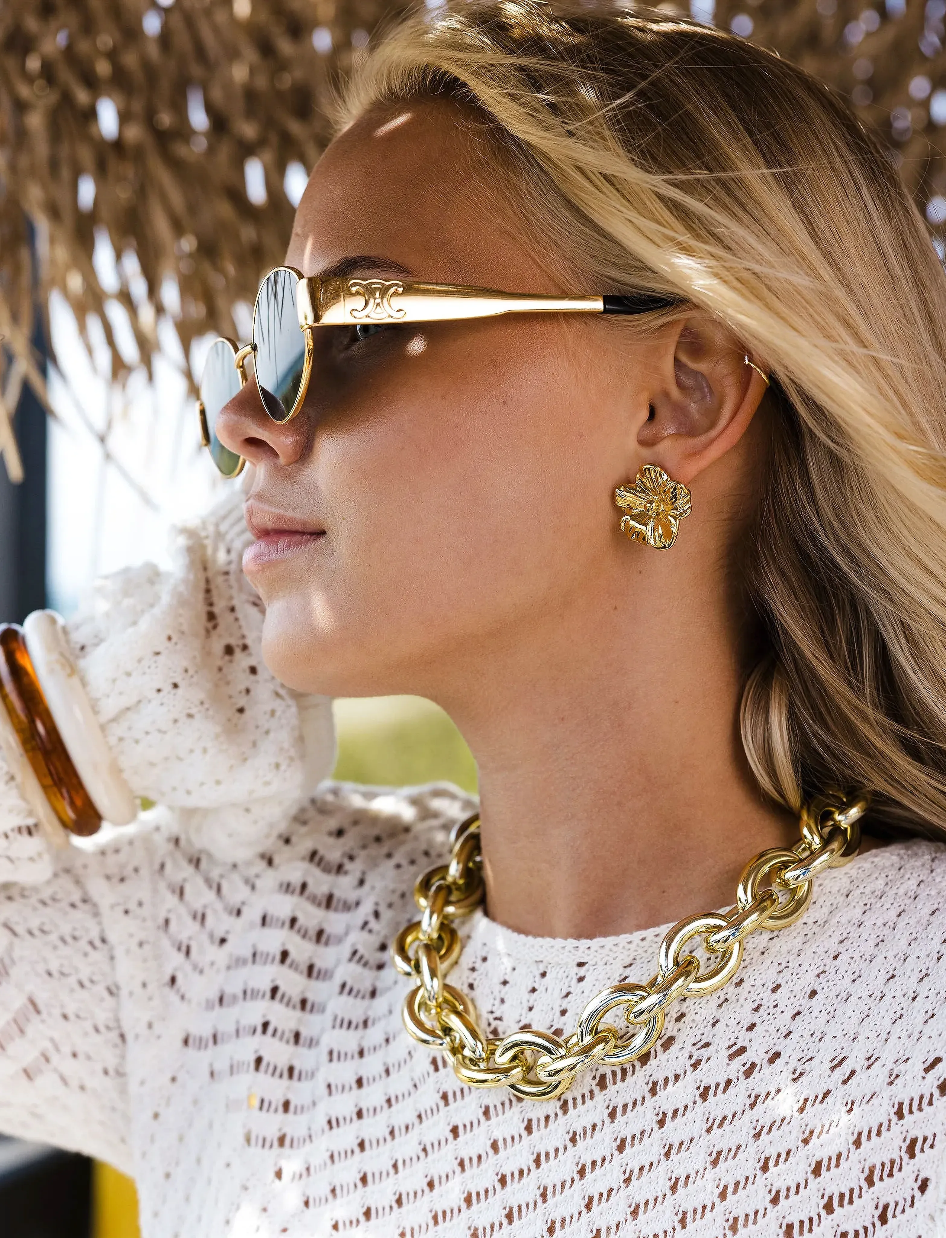 By Jolima - Daisy earring - studs örhängen - gold - 5