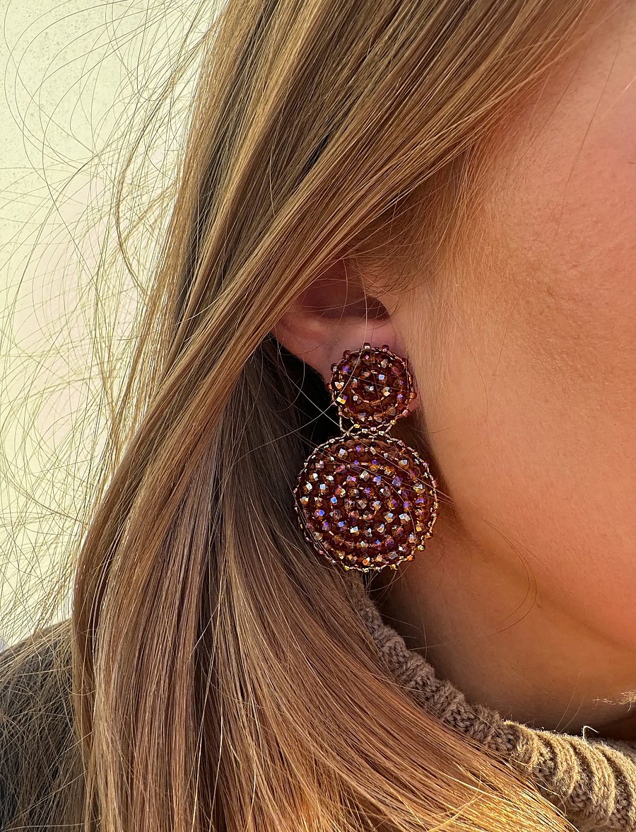 By Jolima - Sanremo earring - hängande örhängen - brown - 0