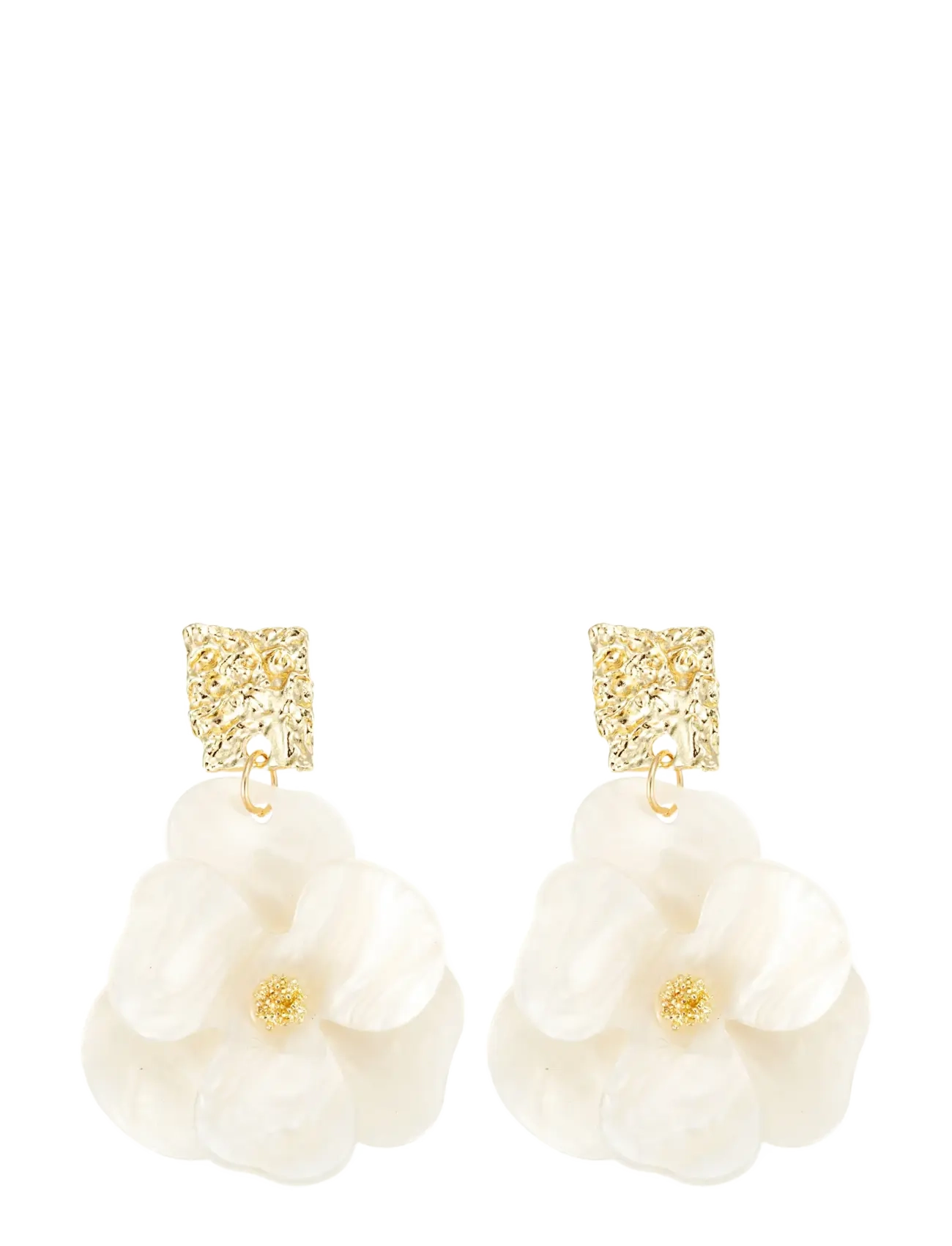 By Jolima Flower dream earring - Scandinavian fashion - WHITE / white