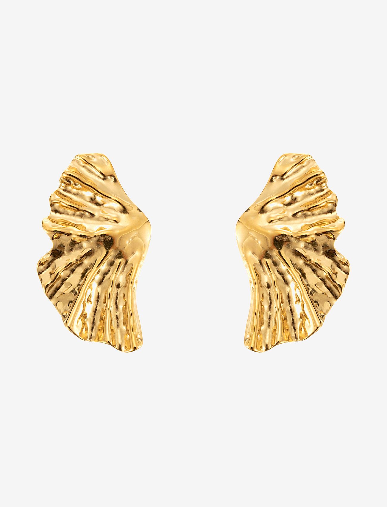 By Jolima - Feather earring gold - statement earrings - gold - 1