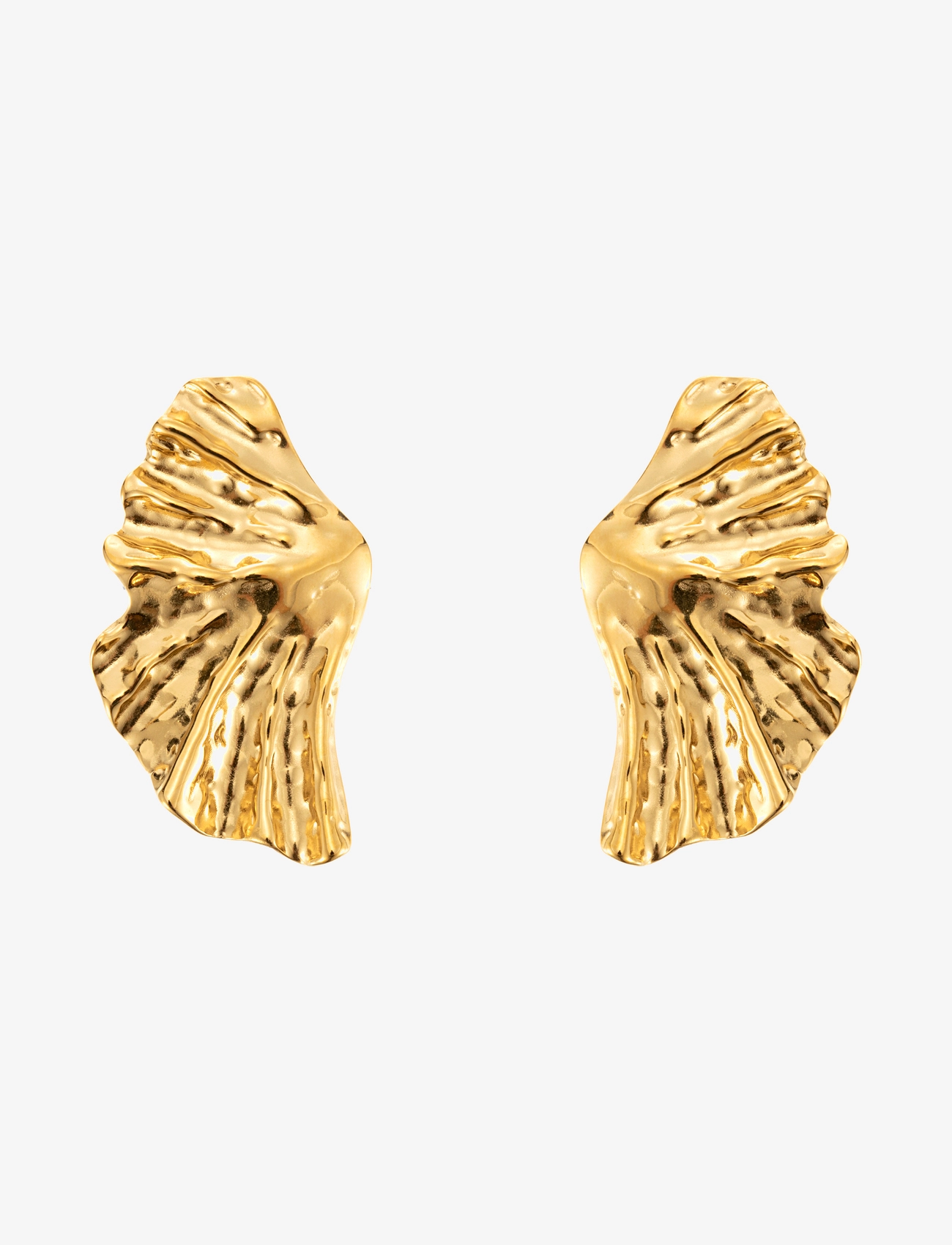 By Jolima Feather earring gold - Officewear - GOLD / gold