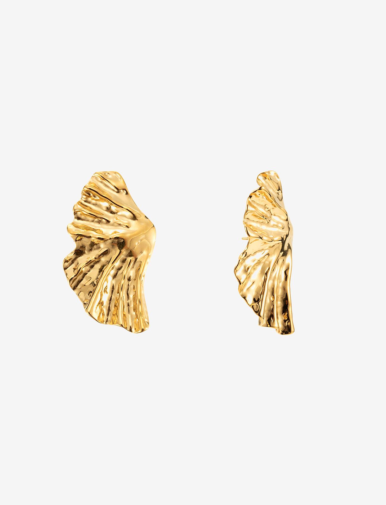 By Jolima - Feather earring gold - statement earrings - gold - 2
