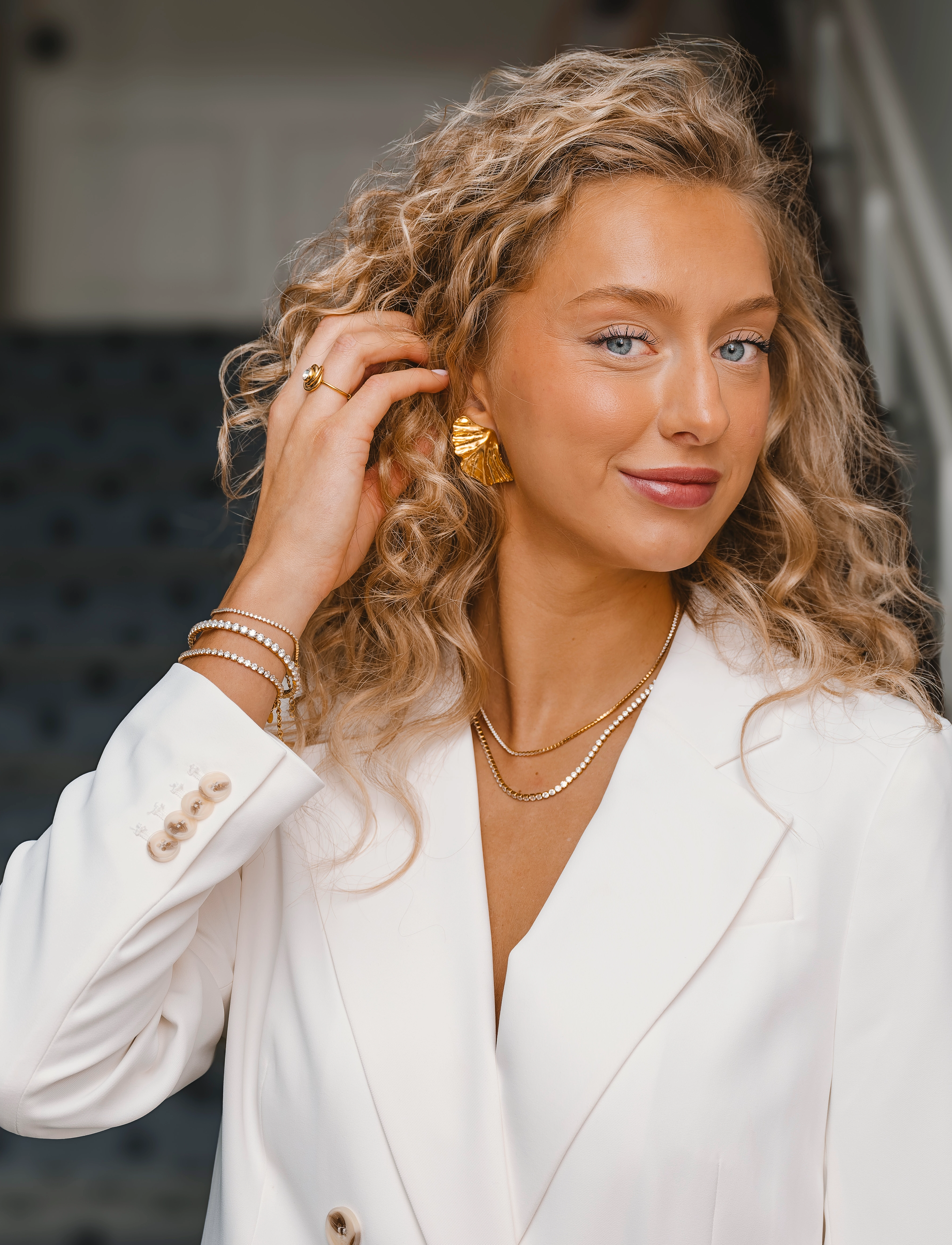 By Jolima - Feather earring gold - gold - 3