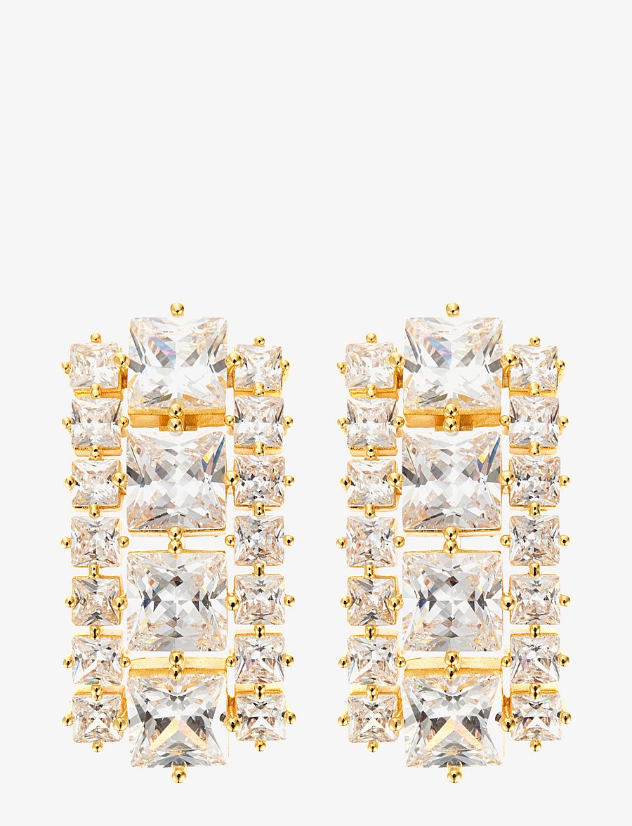 By Jolima - Sky crystal earring silver - pendant earrings - gold - 1