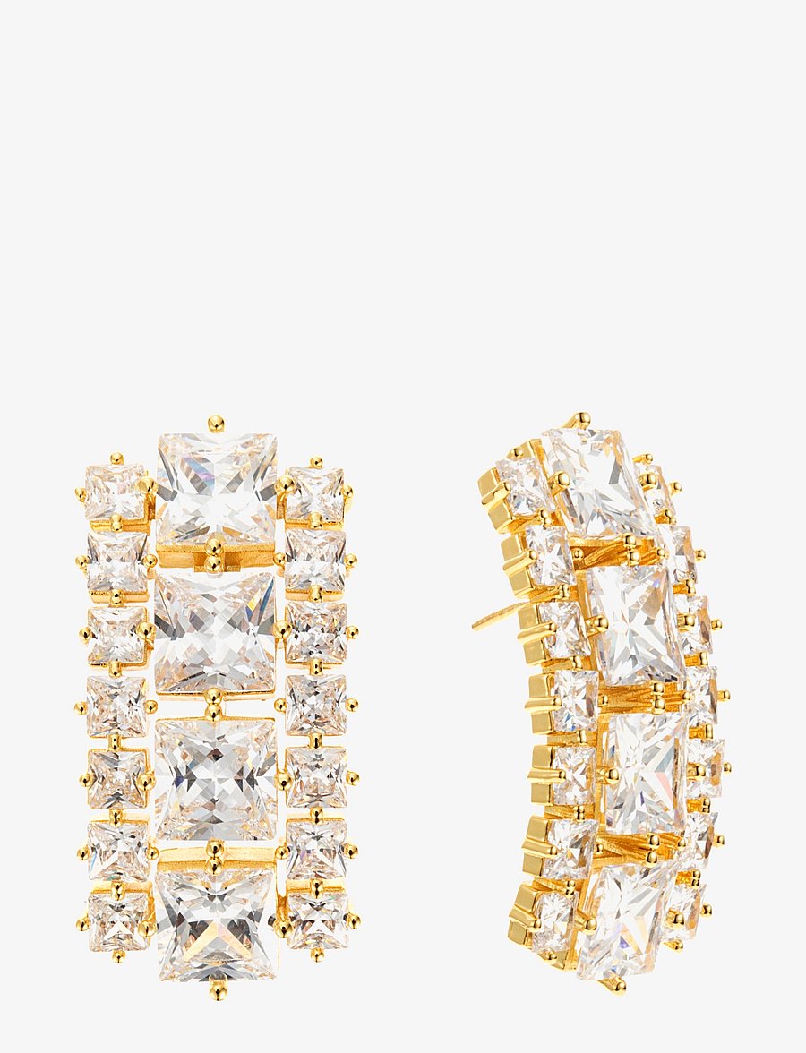 By Jolima - Sky crystal earring silver - pendant earrings - gold - 2