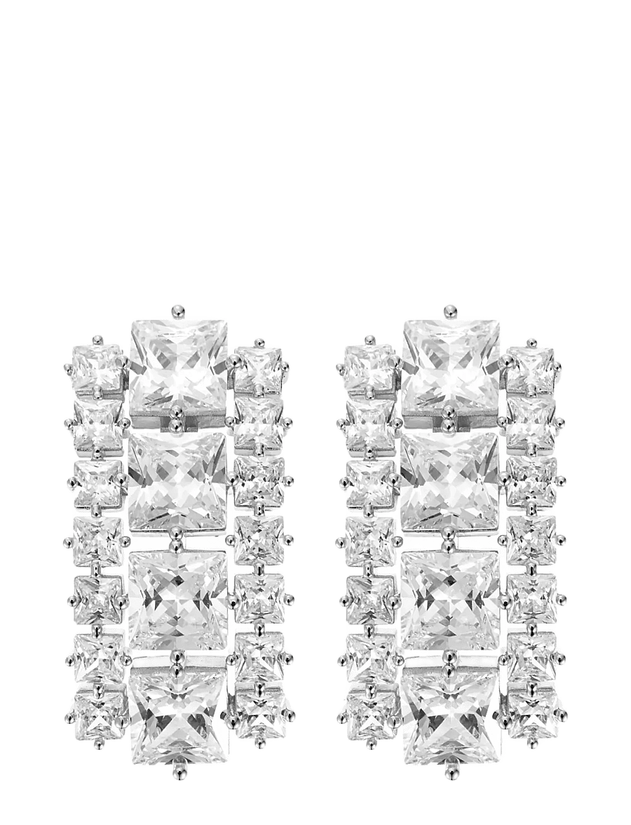 By Jolima - Sky crystal earring silver - kabantys auskarai - silver - 1