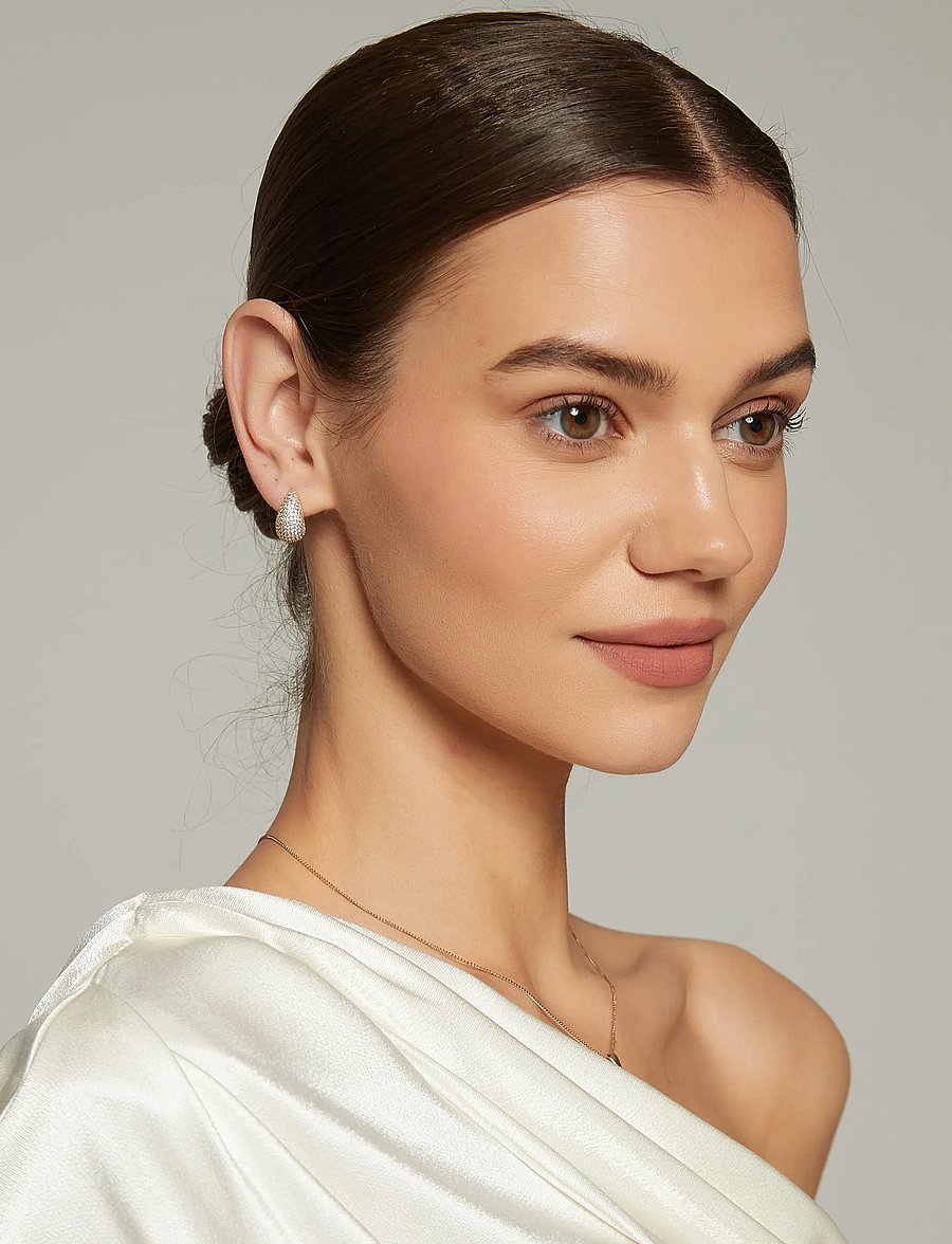 By Jolima - Corinne crystal small earring - goujons - gold - 3