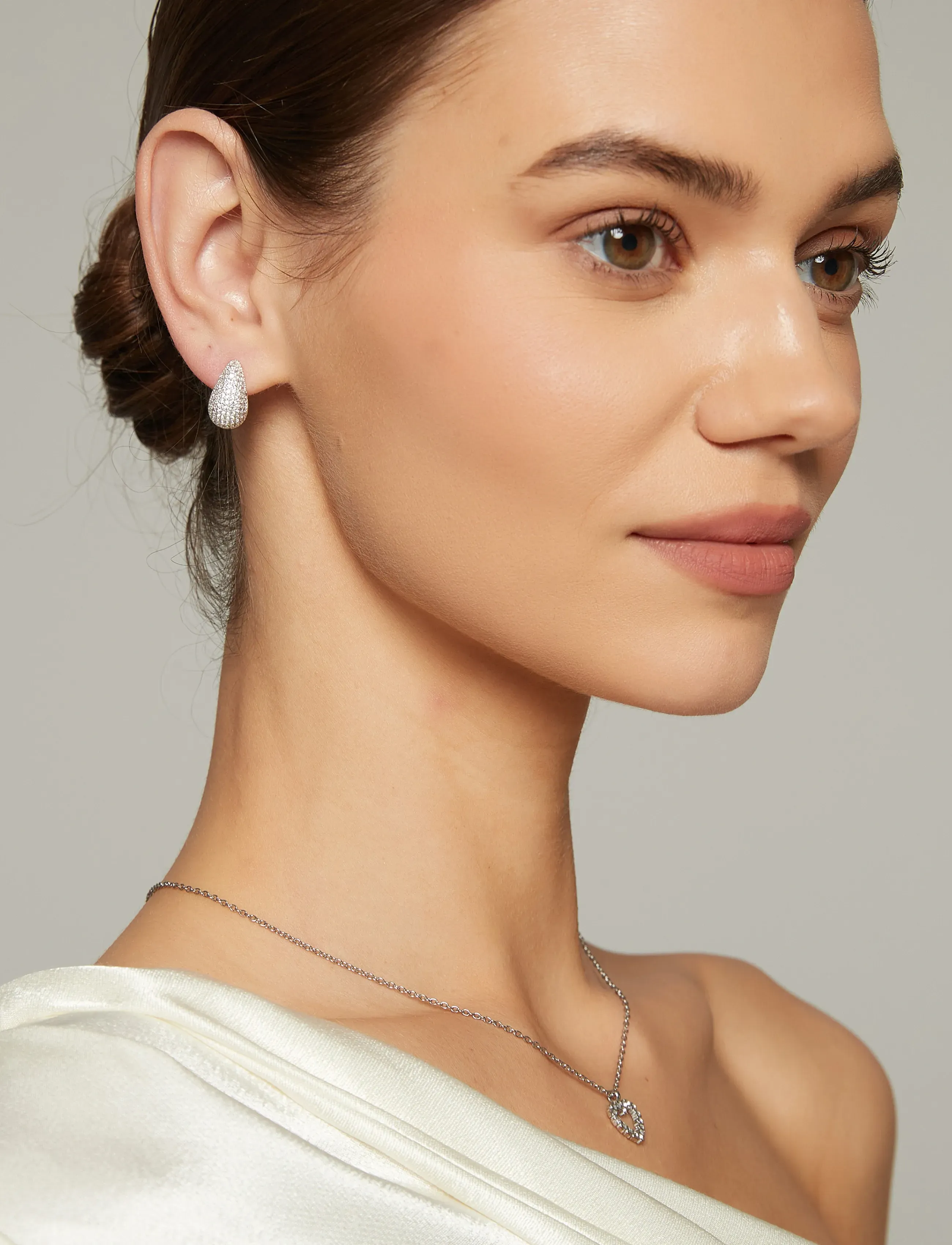 By Jolima Corinne Crystal Small Earring, One Size, Earrings, Silber - Studs, Frauen