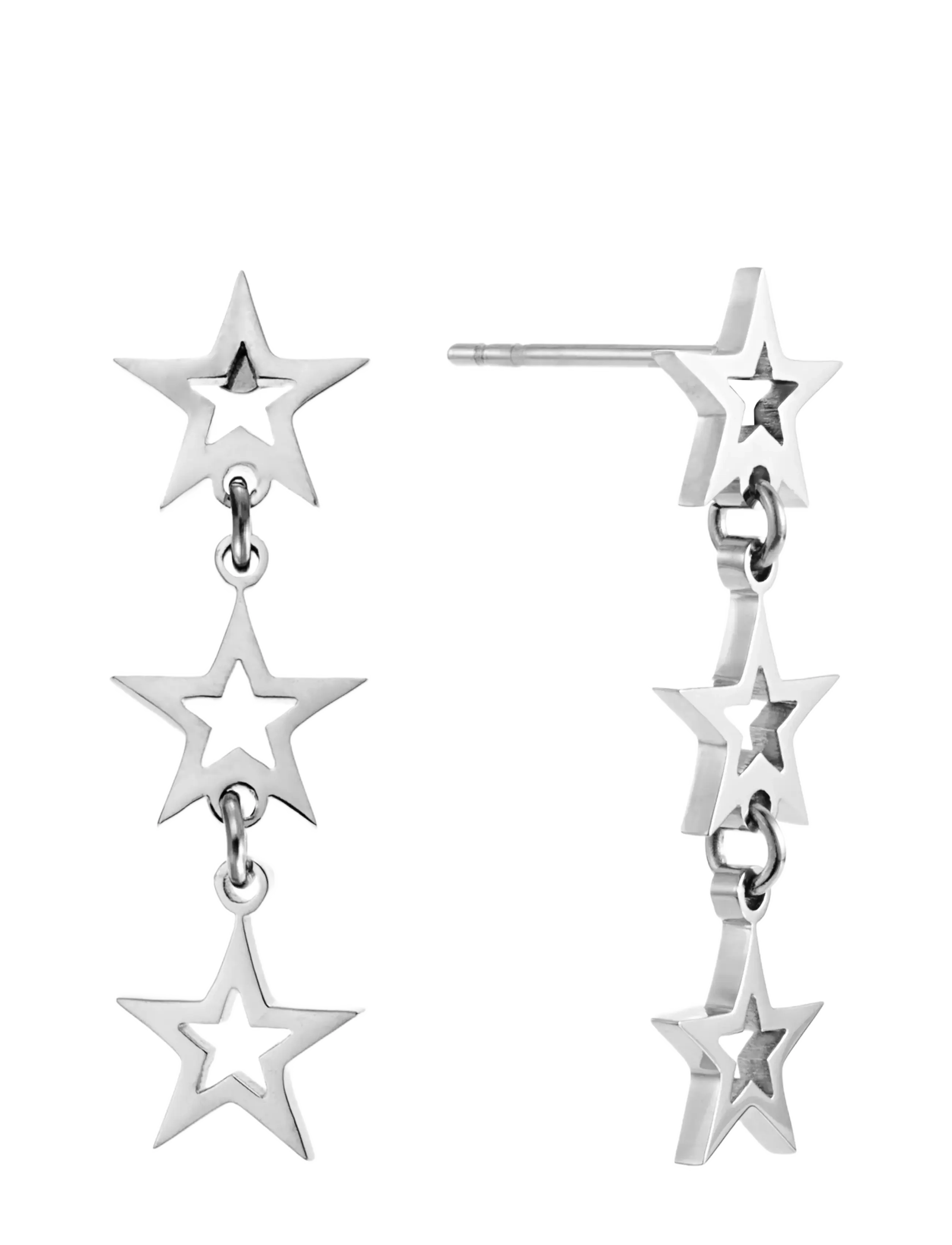 By Jolima Siri Star Earring Steel, One Size 2, Earrings, Silber - Pendants Frauen