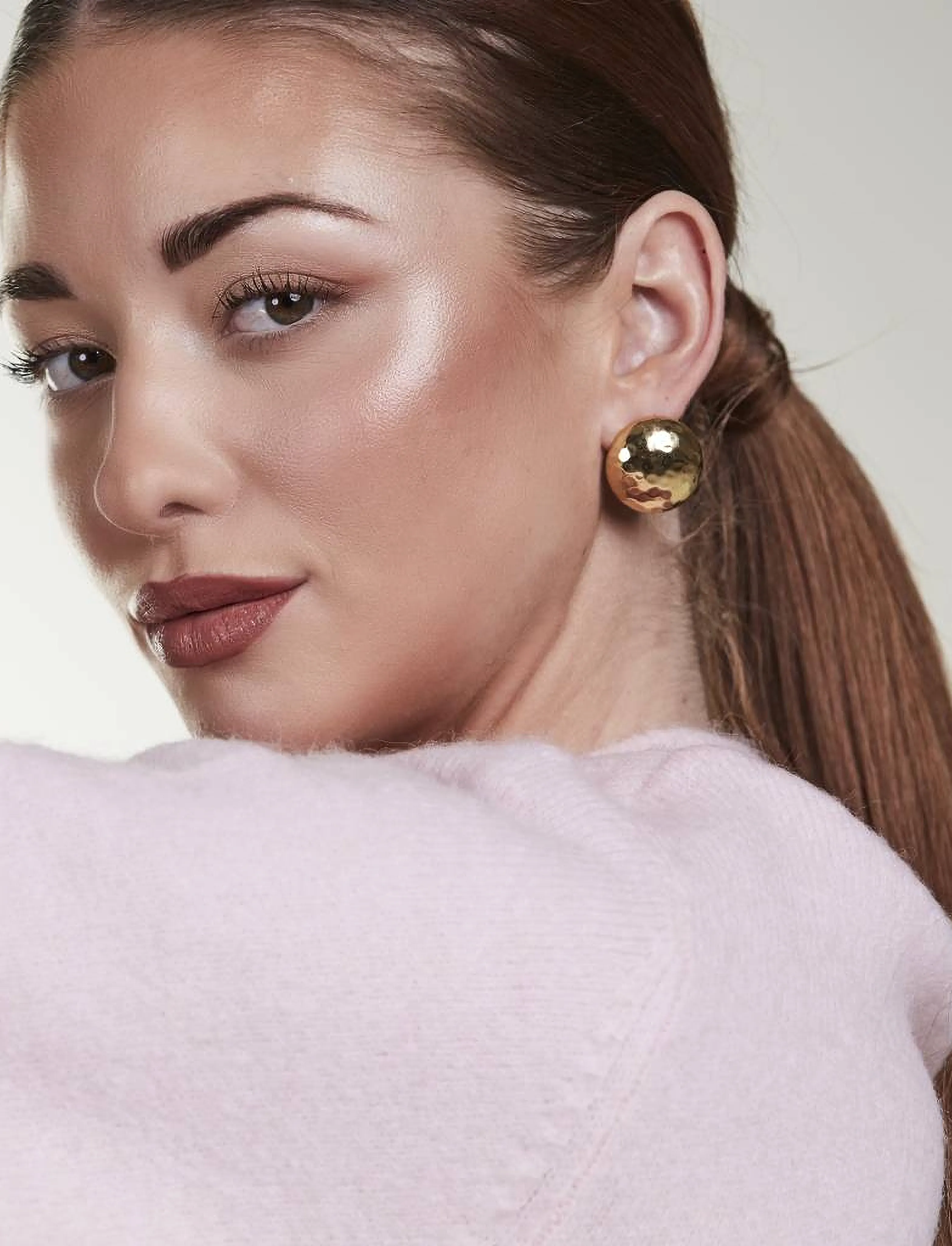 By Jolima Retro Earring, One Size, Earrings, Gold - Studs, Frauen